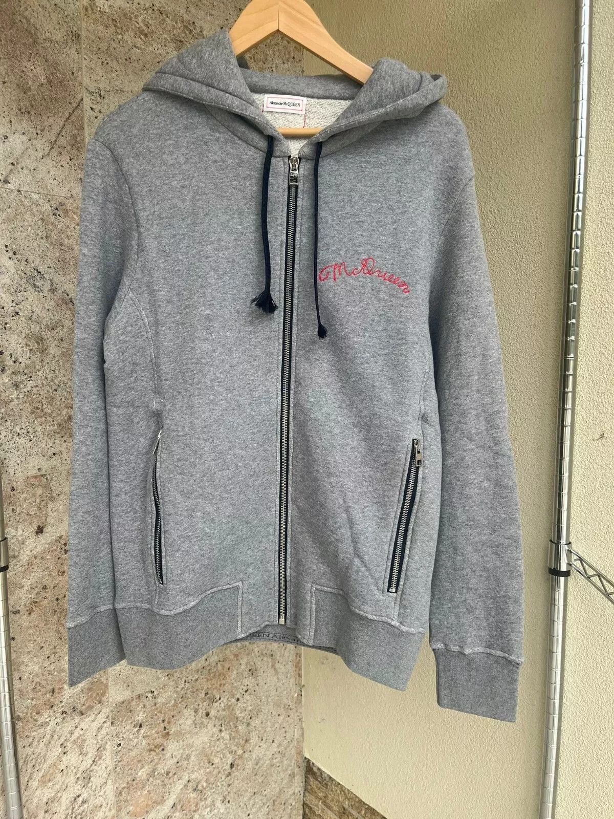 Alexander McQueen o1rshd1 Soft Cotton Logo Embroidered Crewneck Hoodie in Grey Size US M / EU 48-50 / 2 - 3 Thumbnail