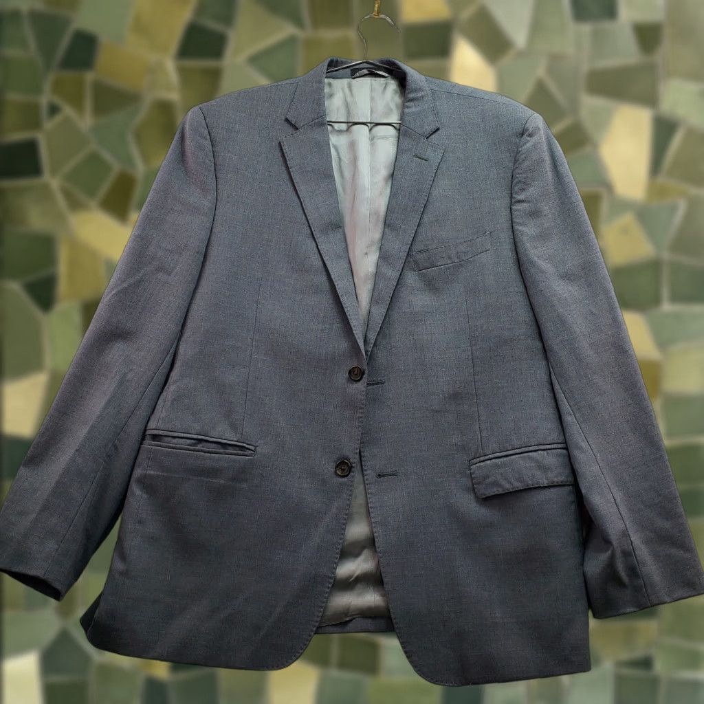 Ralph Lauren Lauren Ralph Lauren Blazer Jacket Men Slim Gray 44R Notch Single Breasted Two-Button 4-Button Style Size 44R - 1 Thumbnail