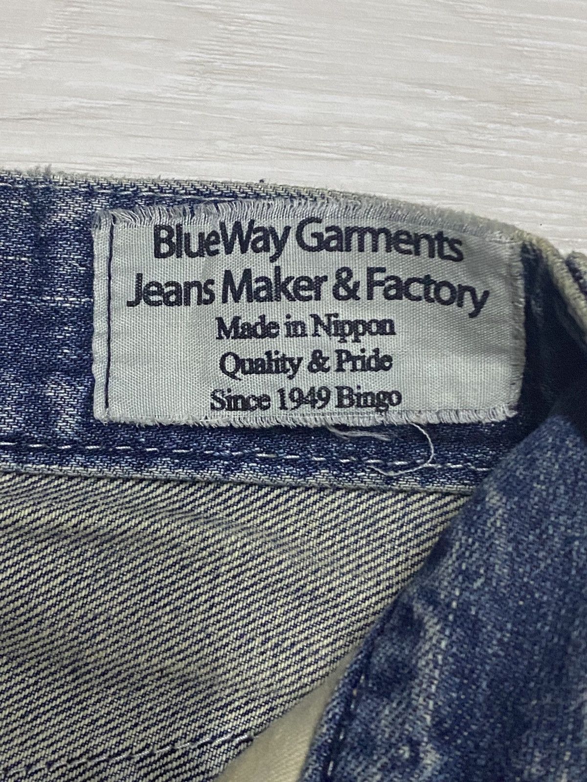 Tornado Mart Vintage BlueWay Garment Jeans Maker Crack Wash Flare Jeans Size US 33 - 16 Thumbnail