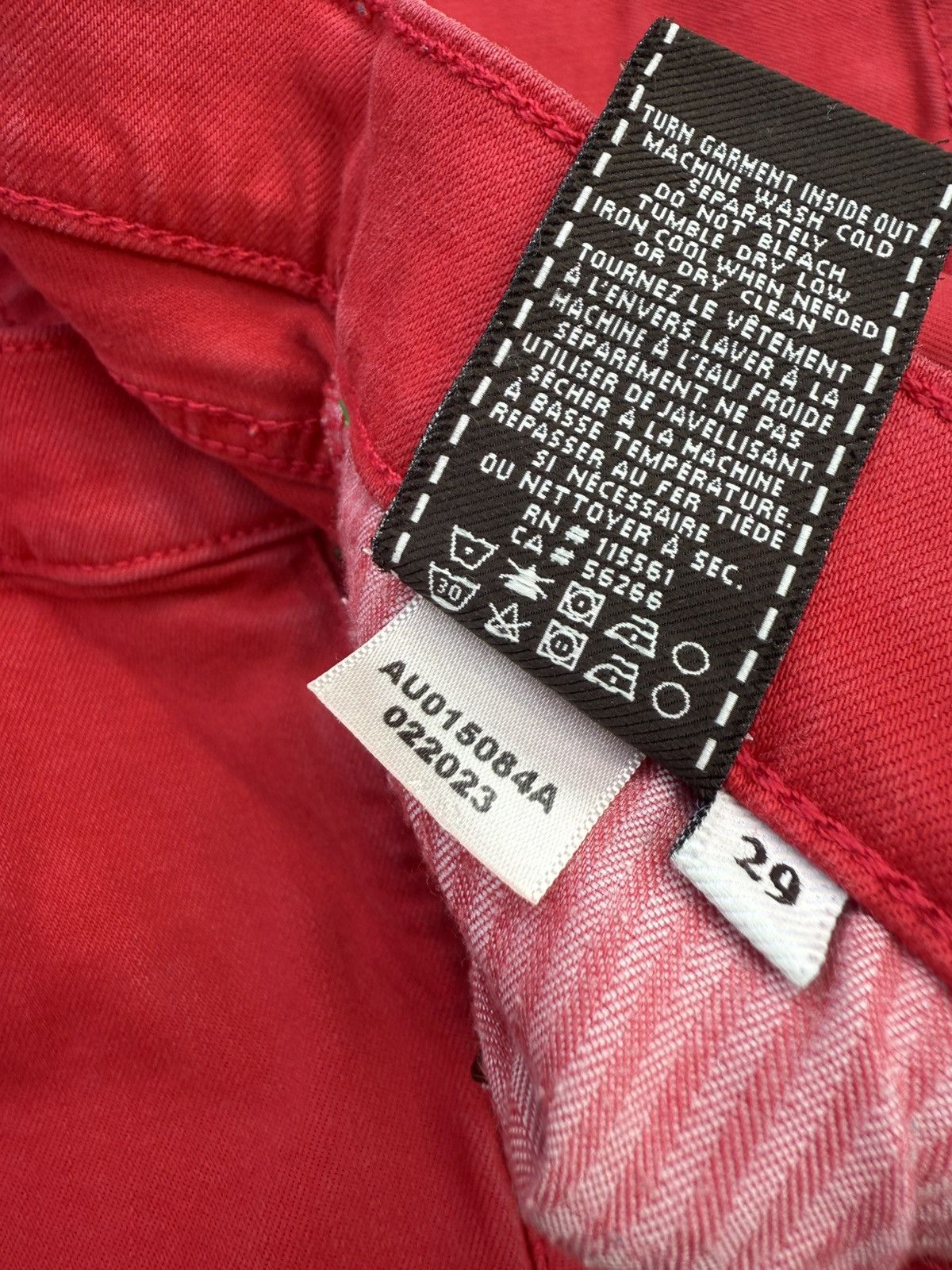 7 For All Mankind Seven 7 For All Mankind Stretch Red Denim Jeans Low Skinny Size 29" - 8 Thumbnail