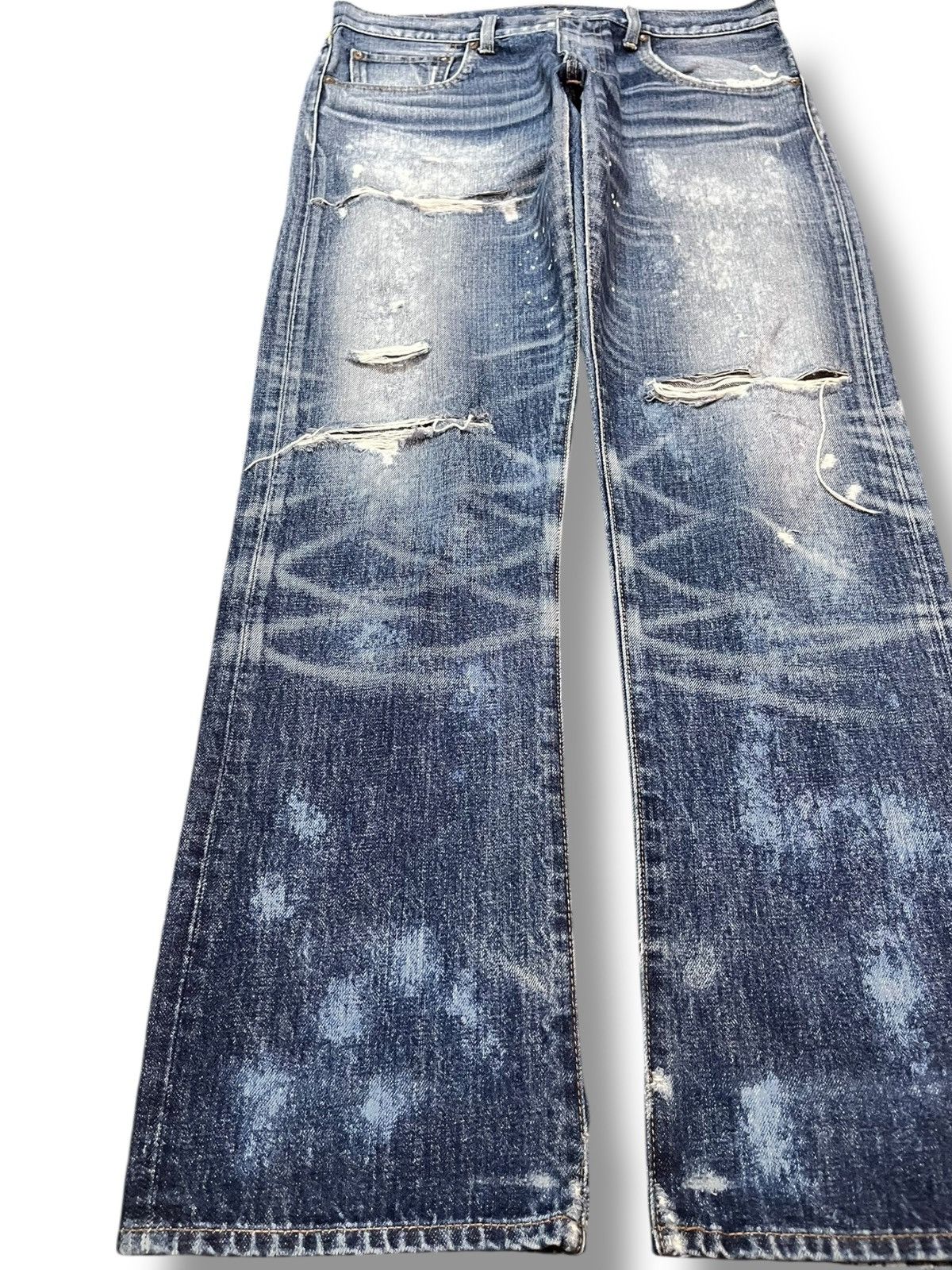 Hysteric Glamour Vintage Rnative Faded Wash Whiskering Denim Size US 33 - 3 Thumbnail