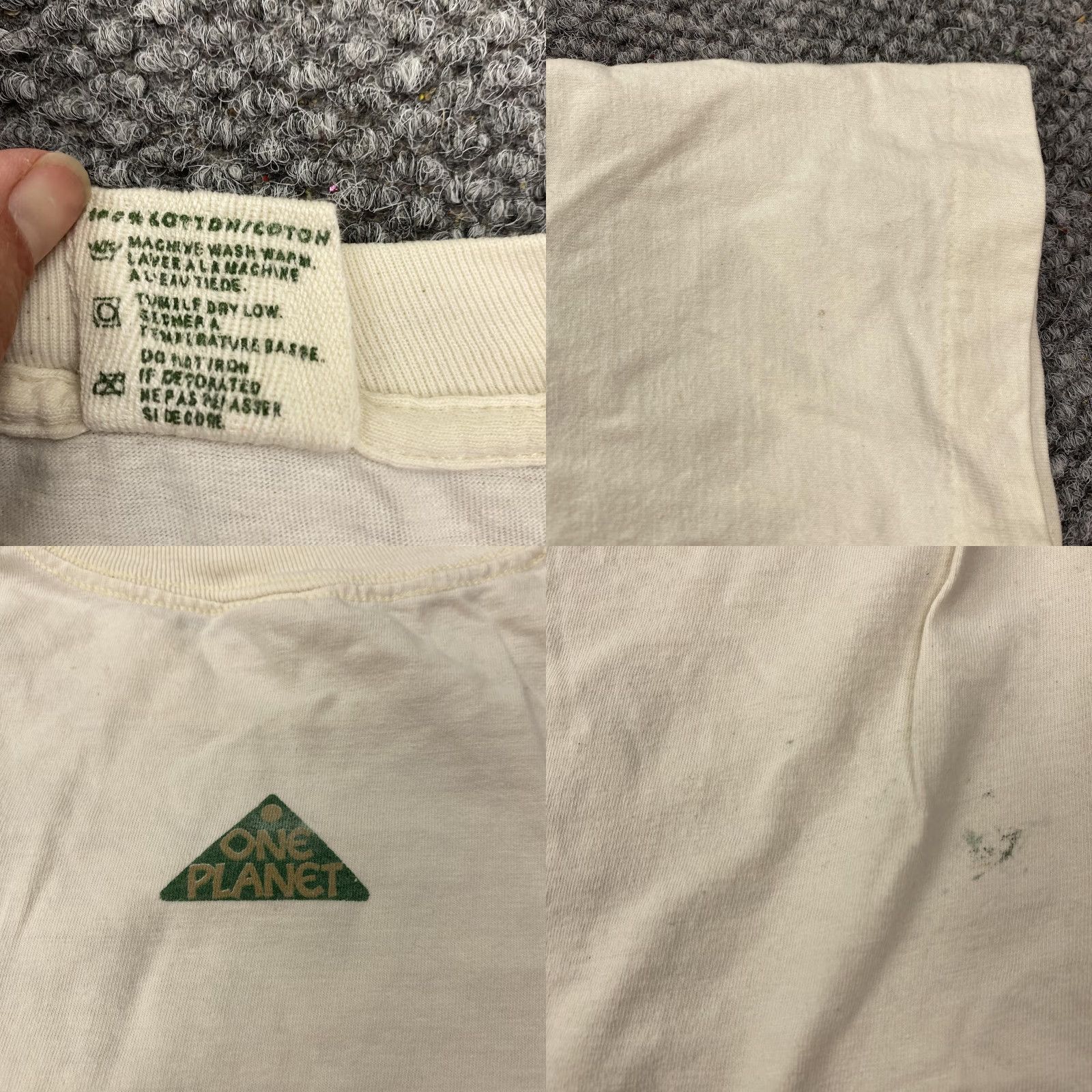 Vintage VINTAGE One Planet Shirt Mens Large Ivory 90s Animals Nature Graphic Print Cotton Jersey Crew Neck Short Sleeve T-Shirt Mens Size US L / EU 52-54 / 3 - 8 Thumbnail