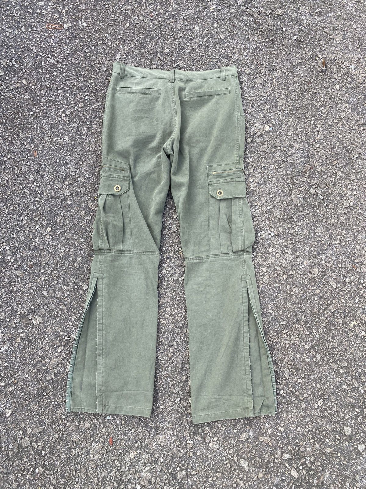 Hysteric Glamour Flare Cargo Pants Green Army Heaven and Earth Punk Bootcut Size US 29 - 11 Thumbnail