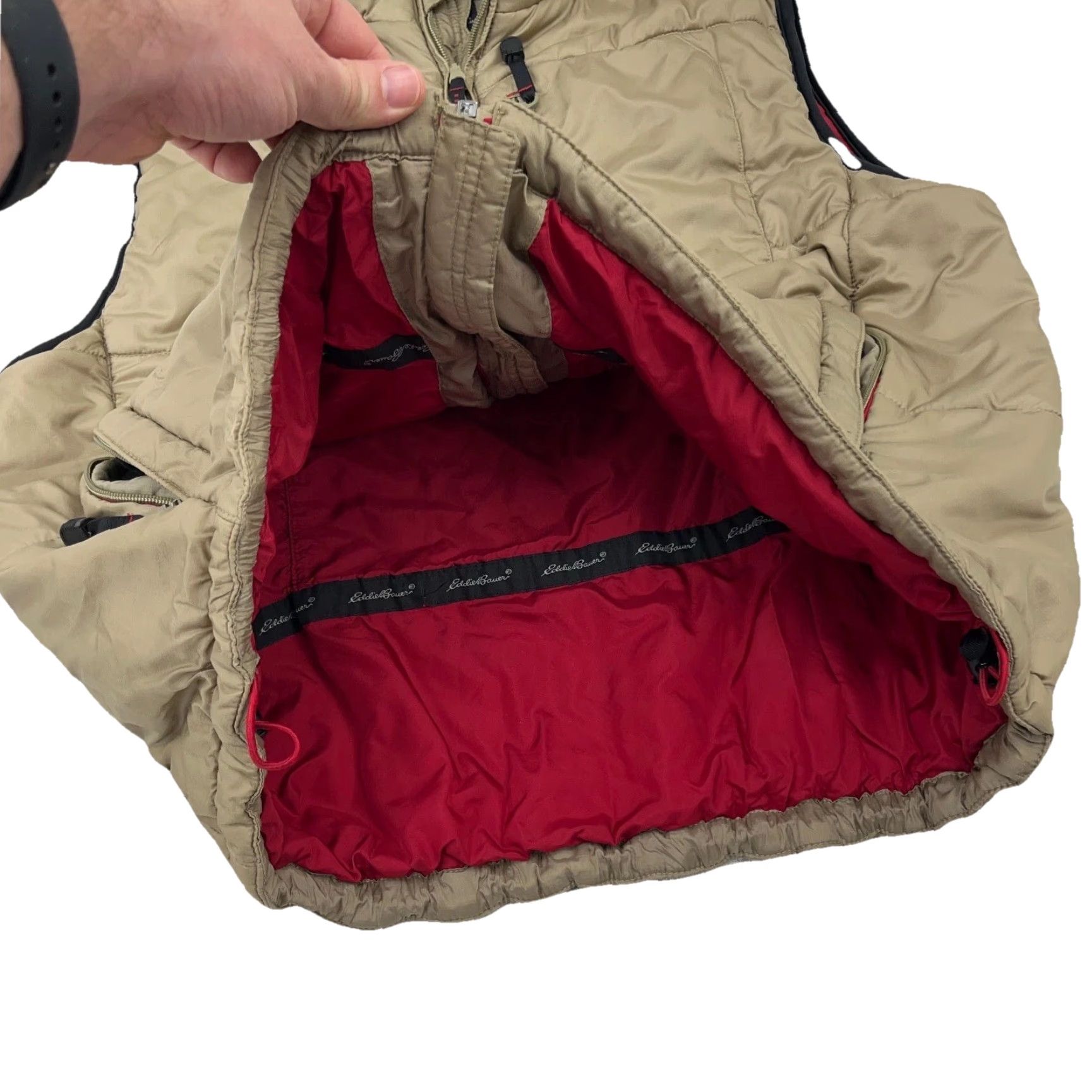 Eddie Bauer Eddie Bauer Vest Men Large Tan Brown Puffer Jacket Coat EBteck Tech Full Zip * Size US L / EU 52-54 / 3 - 3 Thumbnail