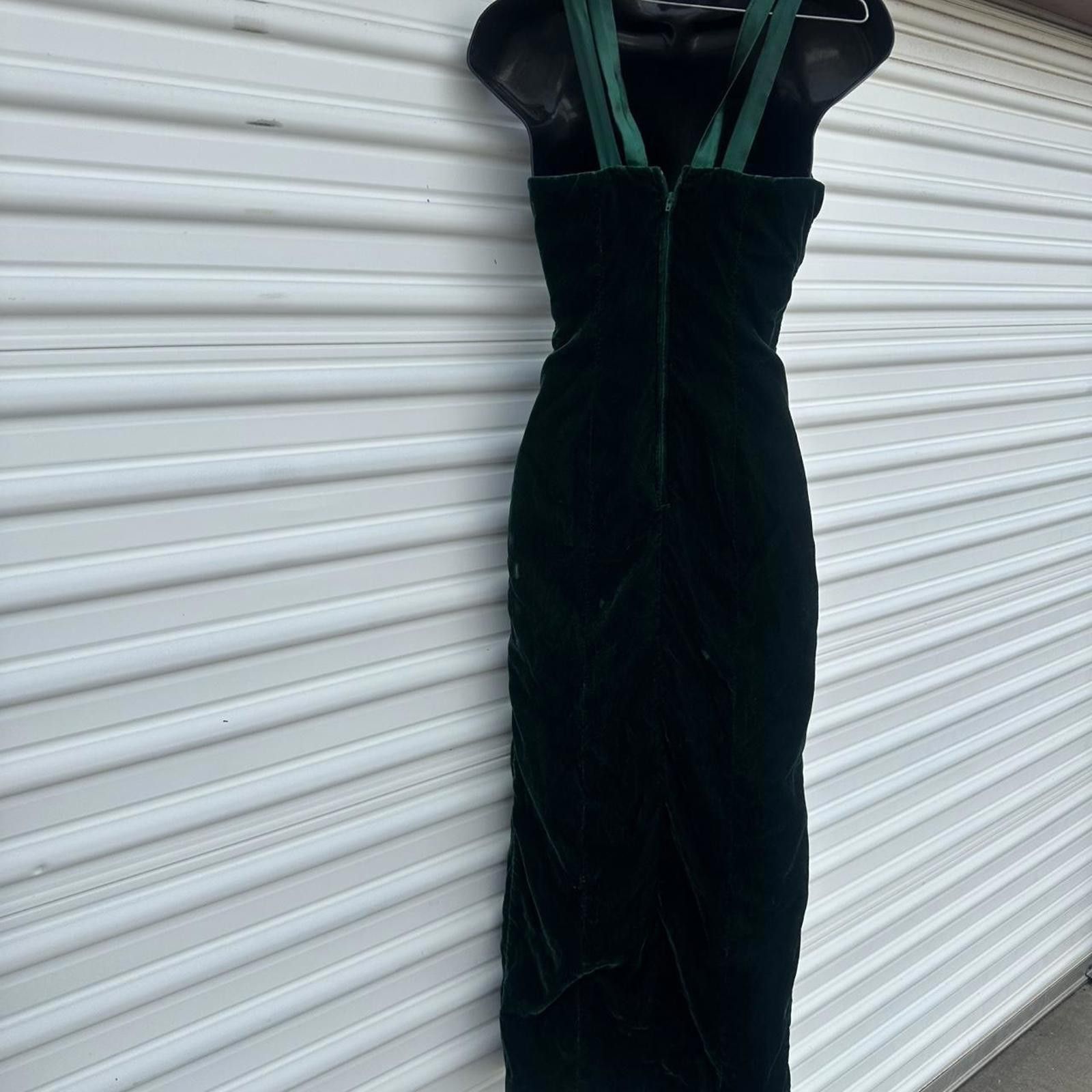 Other Emerald green velvet midi dress Size XS / US 0-2 / IT 36-38 - 3 Thumbnail