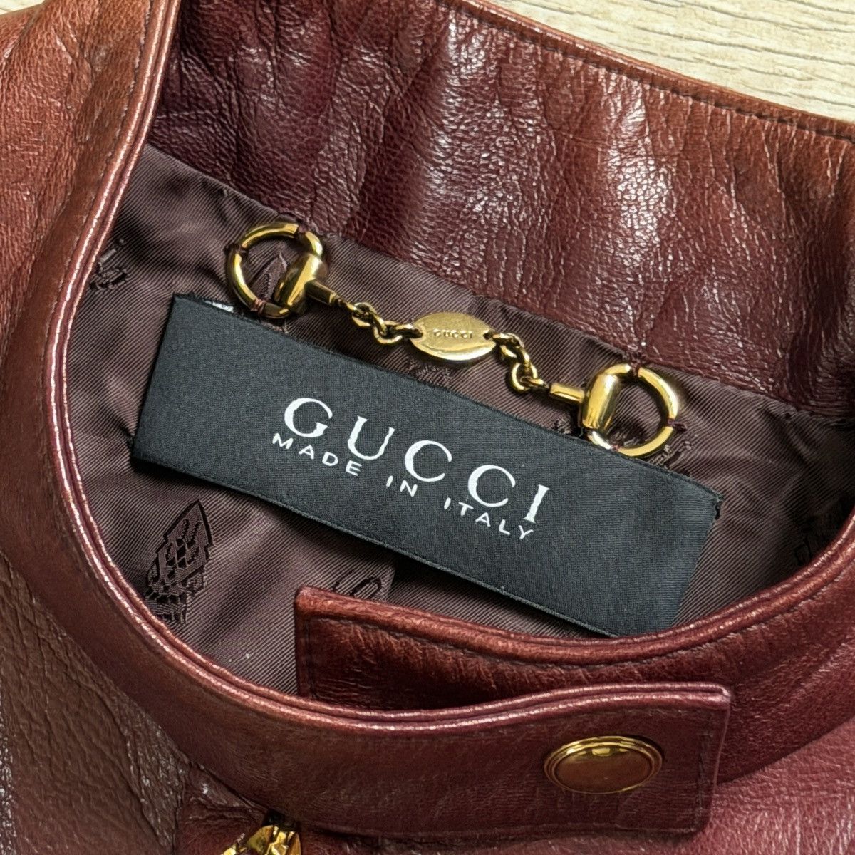 Gucci Gucci Burgundy Leather Jacket Biker by Tom Ford Y2K Size XS / US 0-2 / IT 36-38 - 6 Thumbnail
