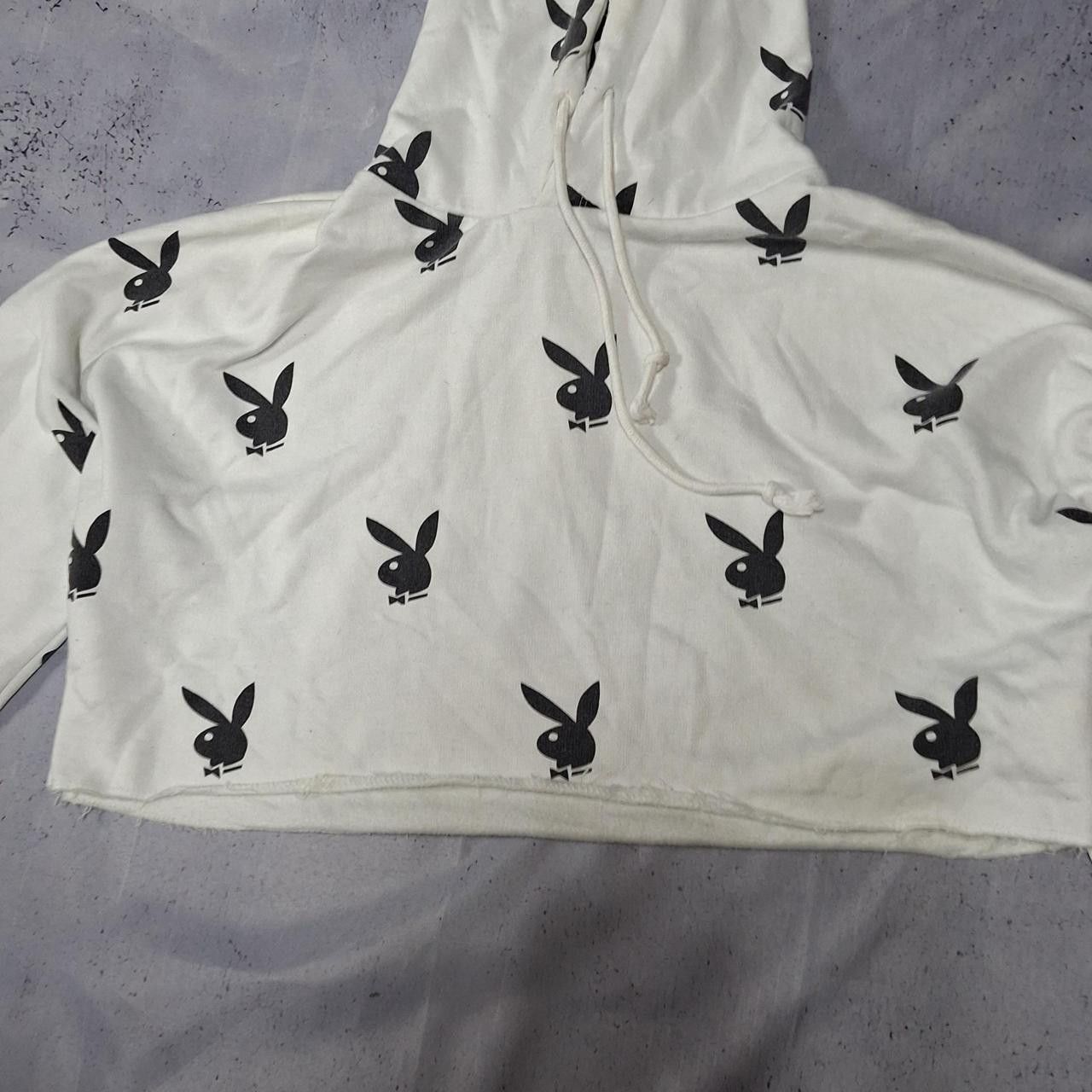 Playboy White and black cropped hoodie #croppedhoodie Size S / US 4 / IT 40 - 2 Thumbnail