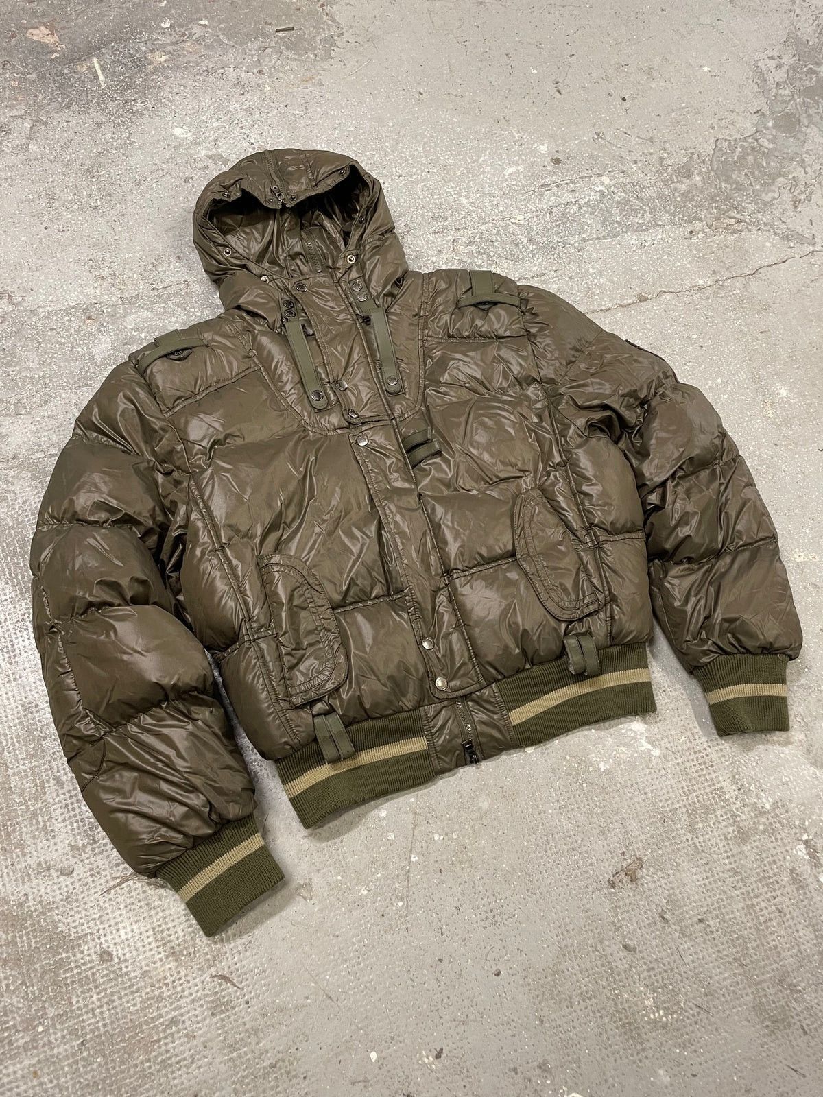 Dolce & Gabbana AW2003 Dolce & Gabbana Olive Military Puffer Jacket Size US XL / EU 56 / 4 - 5 Thumbnail