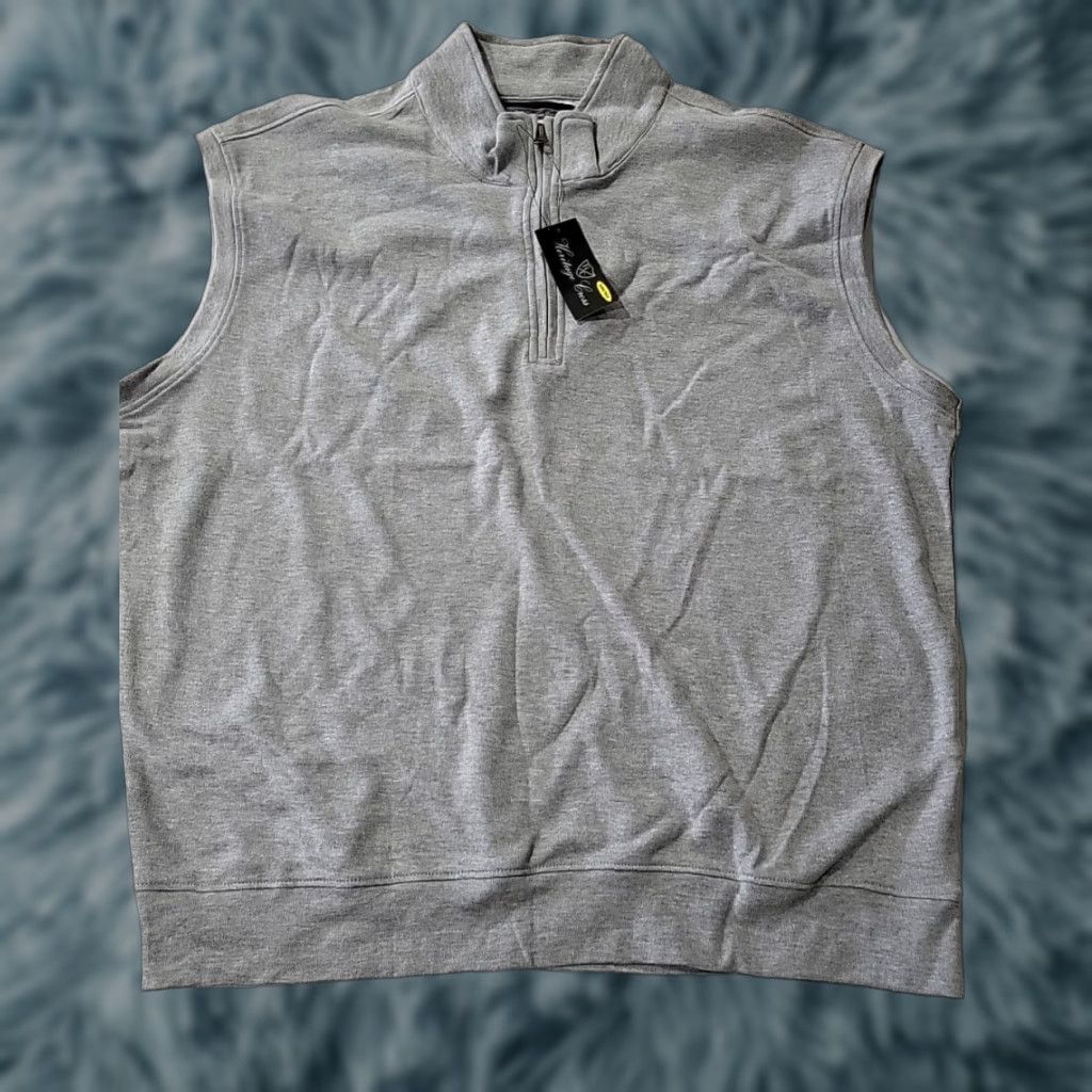 Vintage Heritage Cross Vest Mens 1/4 Zip Cotton Gray XL 50" Chest NWT Size US XL / EU 56 / 4 - 1 Thumbnail