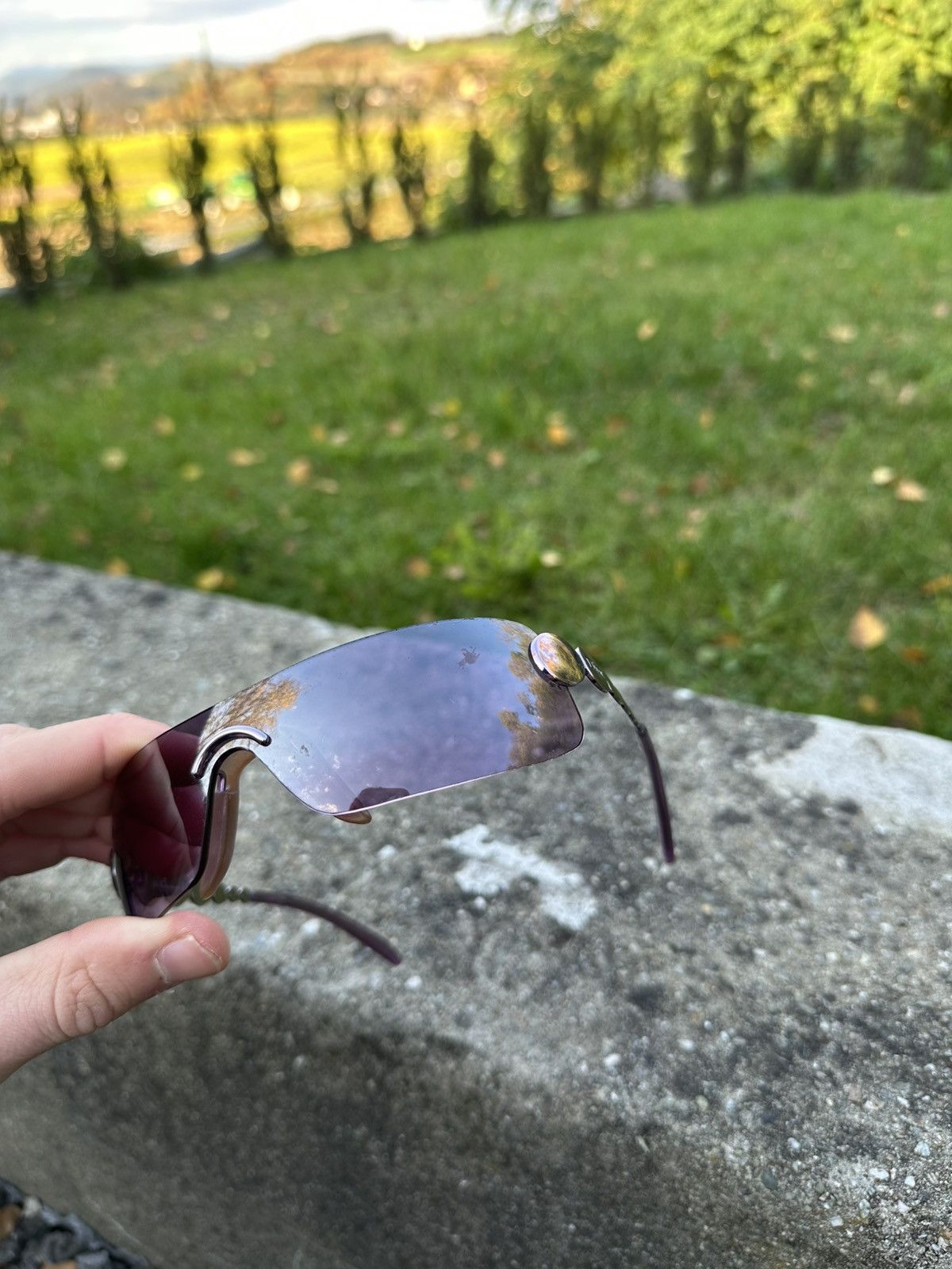 Dior Vintage Christian Dior Sunglasses Ruthenium 80N 120 Purple Size ONE SIZE - 10 Thumbnail