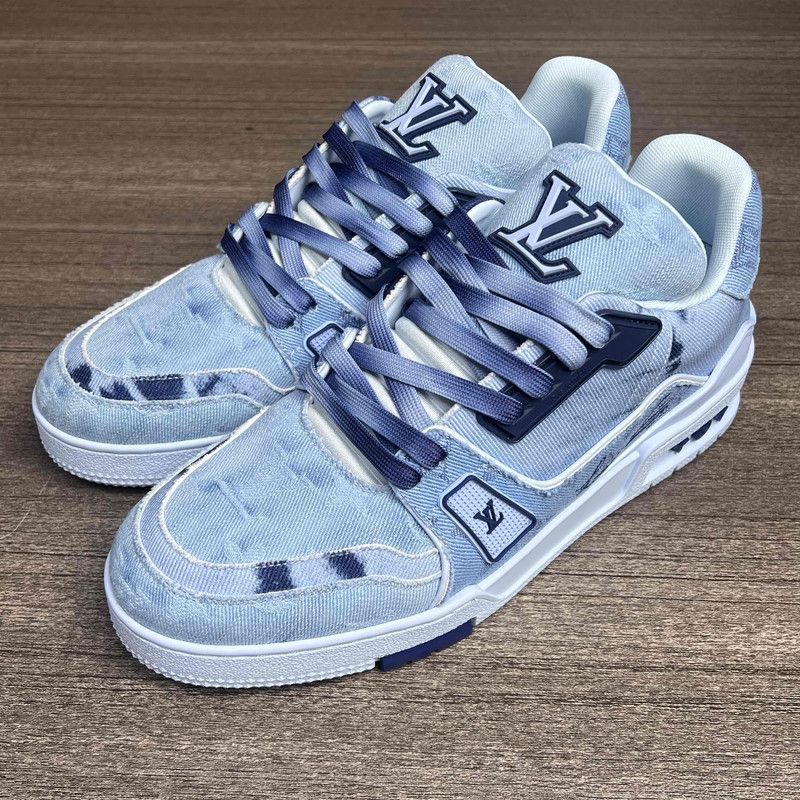 Louis Vuitton Louis Vuitton Blue Trainer Sneakers for Men 0079 Size US 7.5 / EU 40-41 - 1 Thumbnail