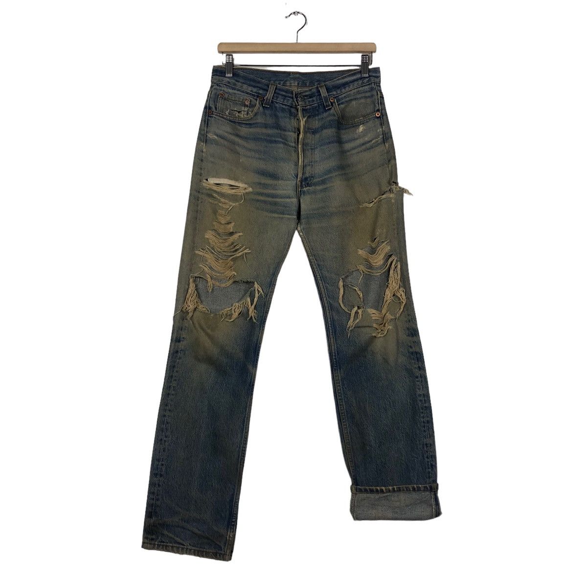 Levi's 🔥VINTAGE LEVI’S 552 BUTTON USA DISTRESSED DESIGN RUSTY Size US 30 / EU 46 - 13 Thumbnail