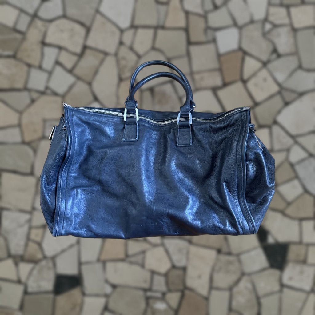 Vintage MUSIKA FRERE Handcrafted Leather Duffle Bag Men Black Leather Duffle Bag Size ONE SIZE - 1 Thumbnail