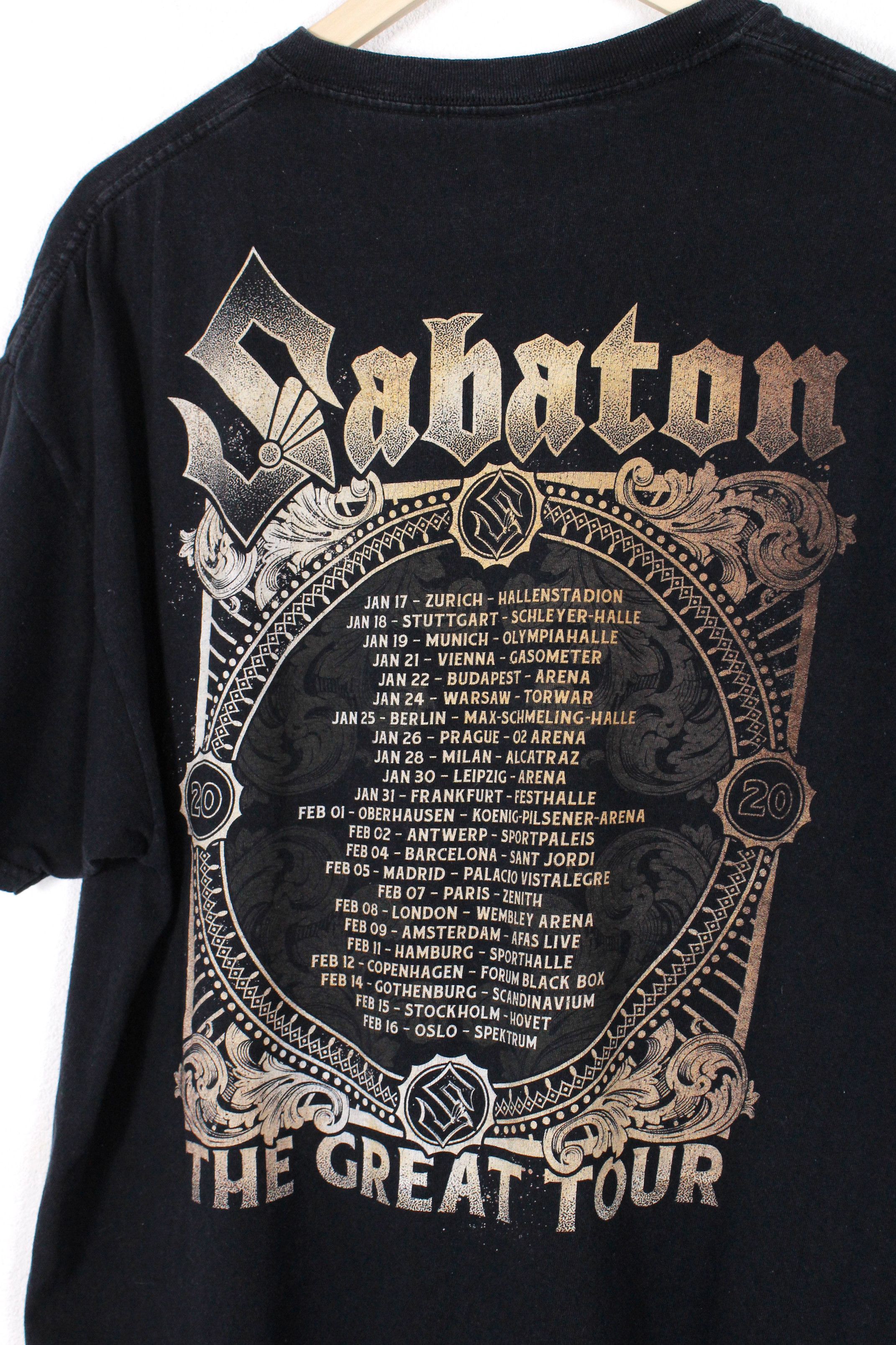 Band Tees × Vintage Sabaton The Great Tour T-shirt Big Logo Y2K Rock Size US XL / EU 56 / 4 - 5 Thumbnail