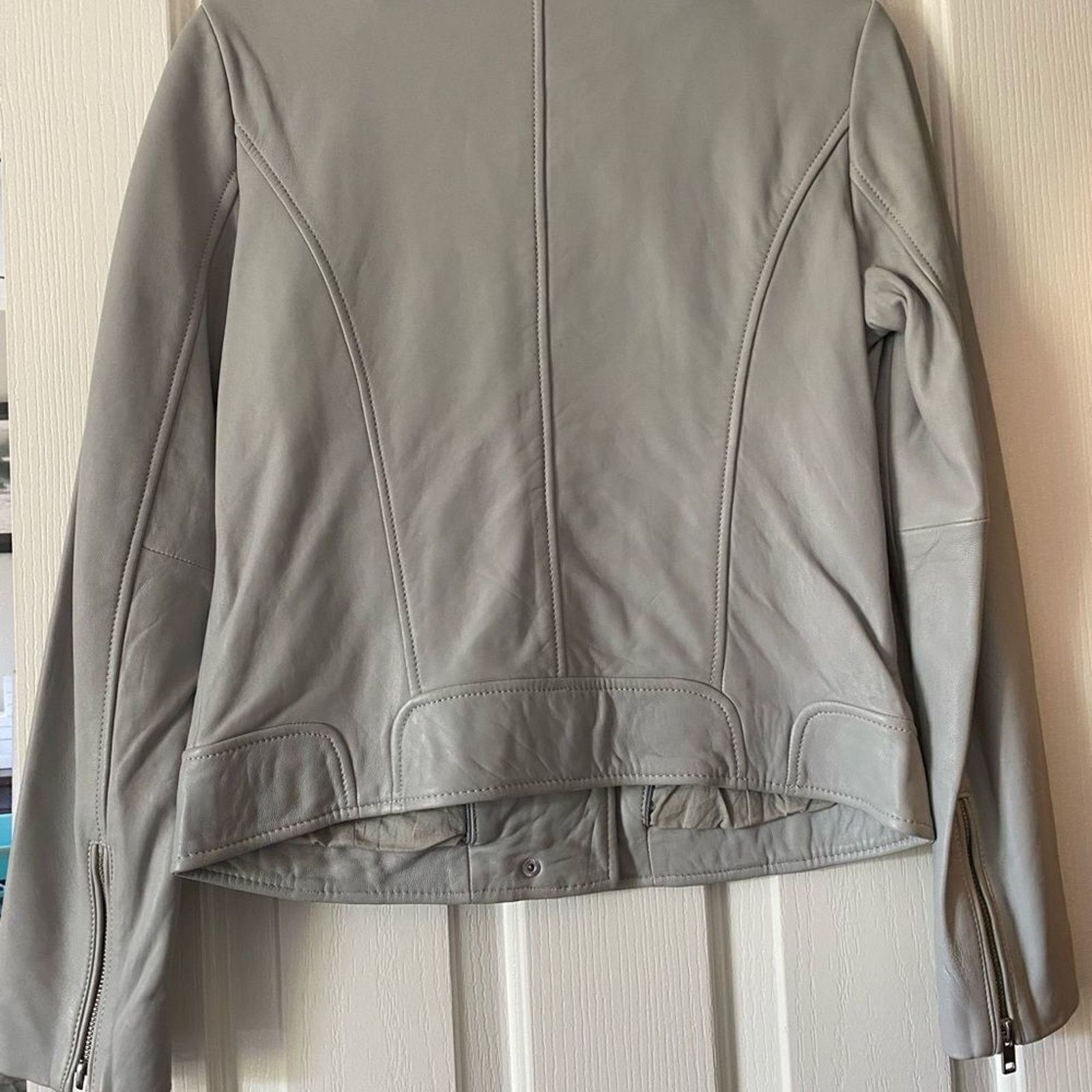 Lucky Brand Grey Lambskin Leather Jacket - Like New! Size M / US 6-8 / IT 42-44 - 9 Thumbnail