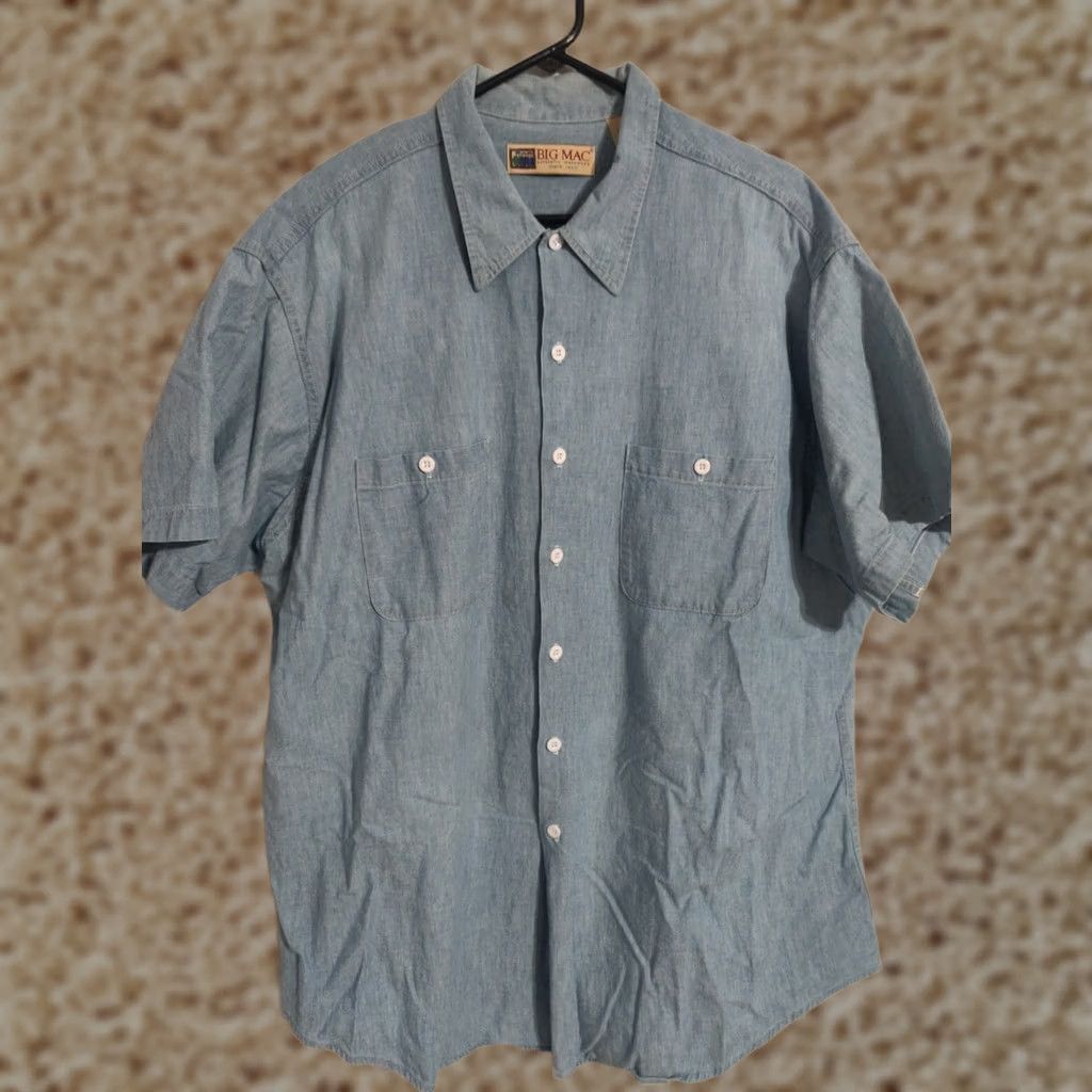 Vintage VINTAGE Big Mac Authentic Workwear Denim Shirt - Men's 2XLT Size US XXL / EU 58 / 5 - 1 Thumbnail