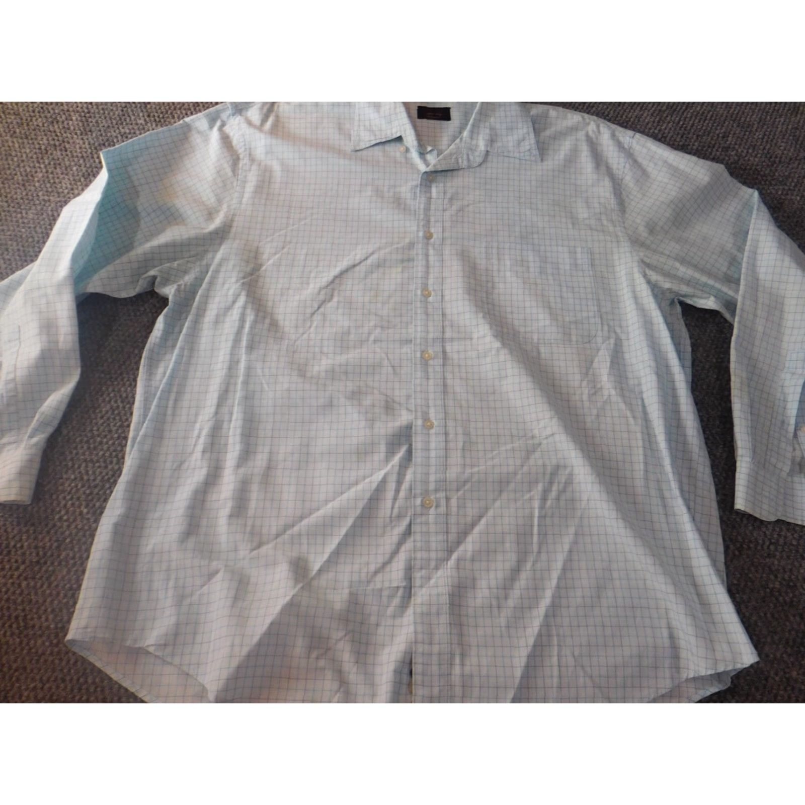Vintage Allen Solly Shirt Mens Button-Down XL Blue Striped Knit Cotton Silk Regular Pocketed Beach Modern Casual Holiday Shirt Size US XL / EU 56 / 4 - 2 Thumbnail