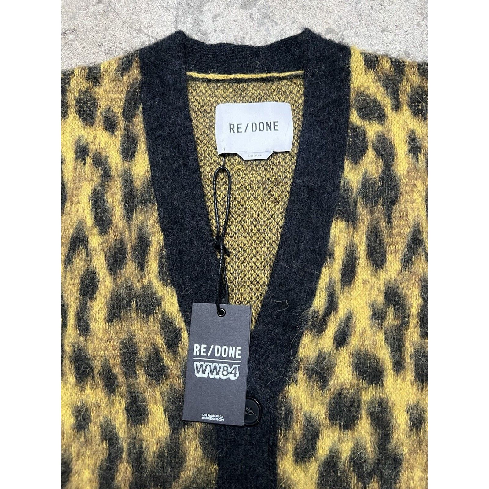 RE/DONE Re/Done 90’s Oversized Cardigan Sweater Color Yell/Blk Size S / US 4 / IT 40 - 4 Thumbnail