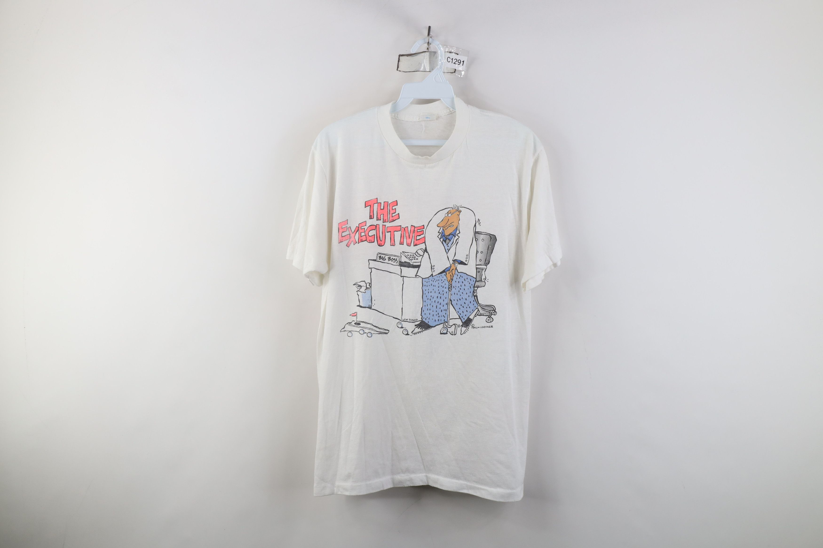 Vintage Vintage 80s Comic The Executive Golf Big Boss T-Shirt USA Size XL / US 12-14 / IT 48-50 - 1 Thumbnail