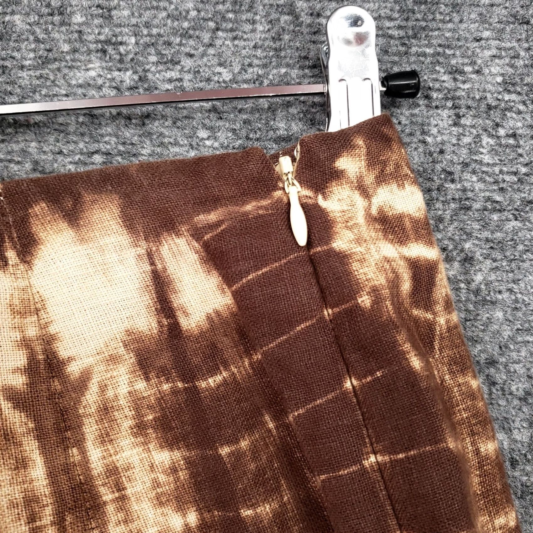 Michael Kors Michael Kors Skirt Womens Brown Linen Midi A-Line Side Zip Casual Boho Tie Dye Size 4 Size 27" / US 4 / IT 40 - 6 Thumbnail