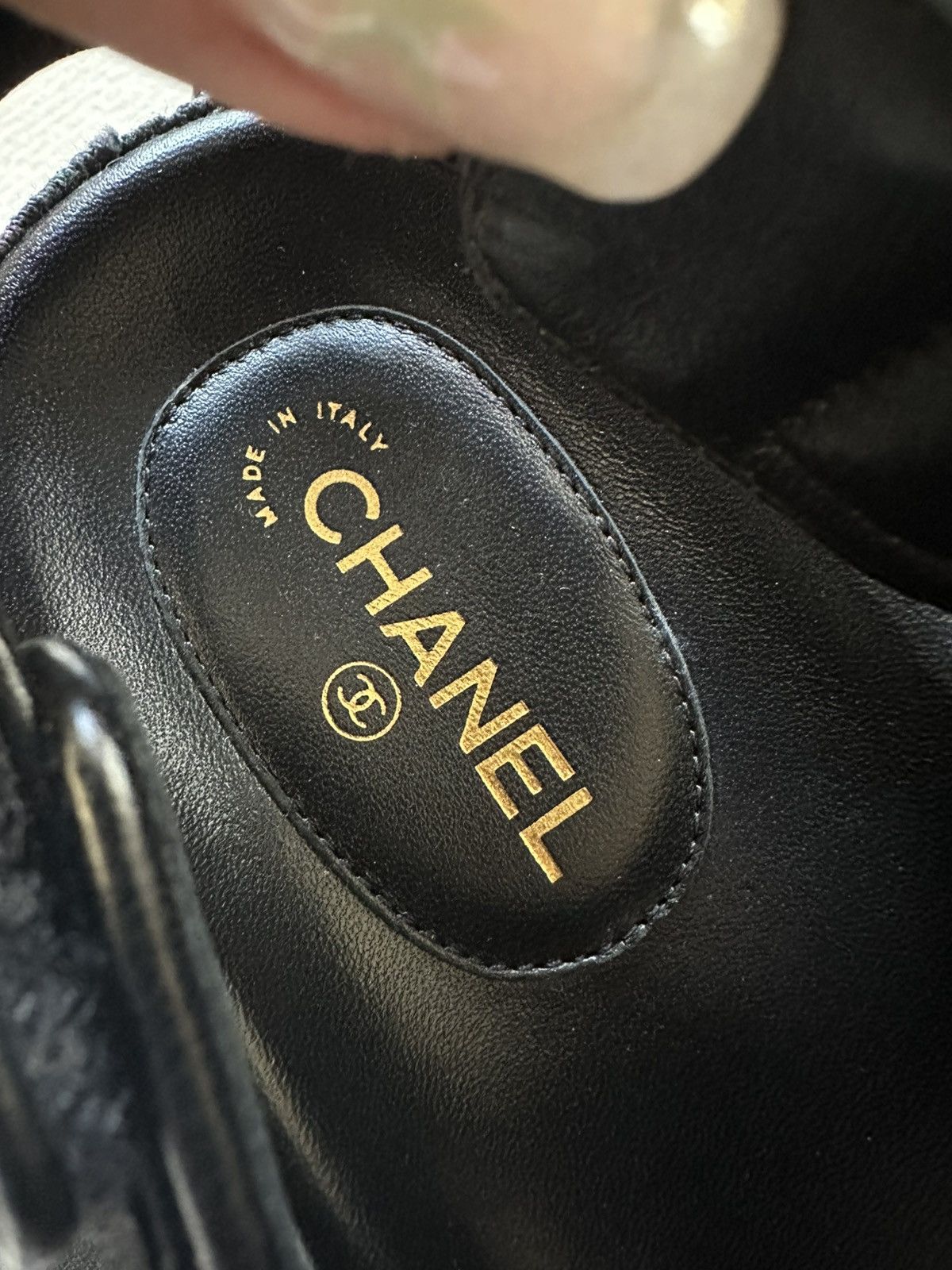 Chanel Chanel 21A black denim printed Dad sandals size 37.5 Size US 7.5 / IT 37.5 - 11 Thumbnail