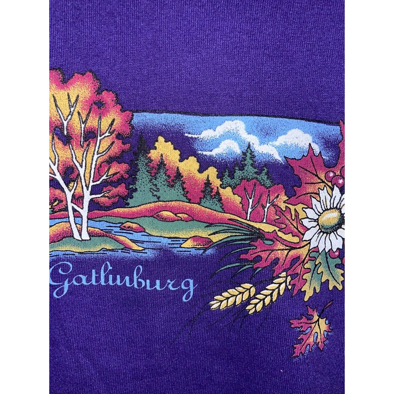 Jerzees Vintage Gatlinburg Crewneck Fall Autumn Leaves Trees VTG 90s Size US L / EU 52-54 / 3 - 3 Thumbnail