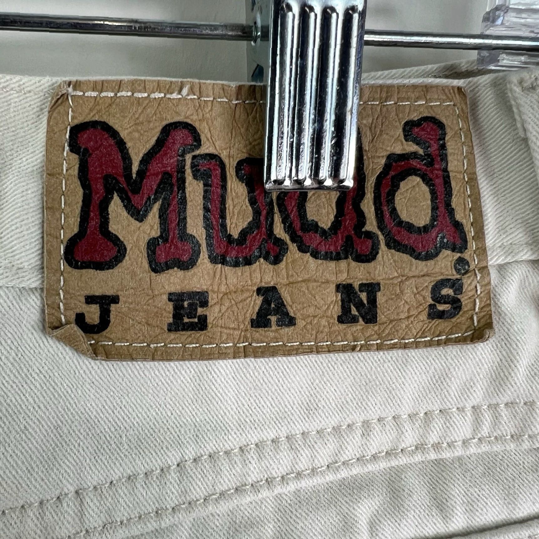 Denime Mudd Jeans Flare Leg Denim 5-Pocket Beige Size 32x30 Womens Vintage 90s Flop Pocket High Rise Beige 32x30 Womens Jeans Size 32" / US 10 / IT 46 - 7 Thumbnail