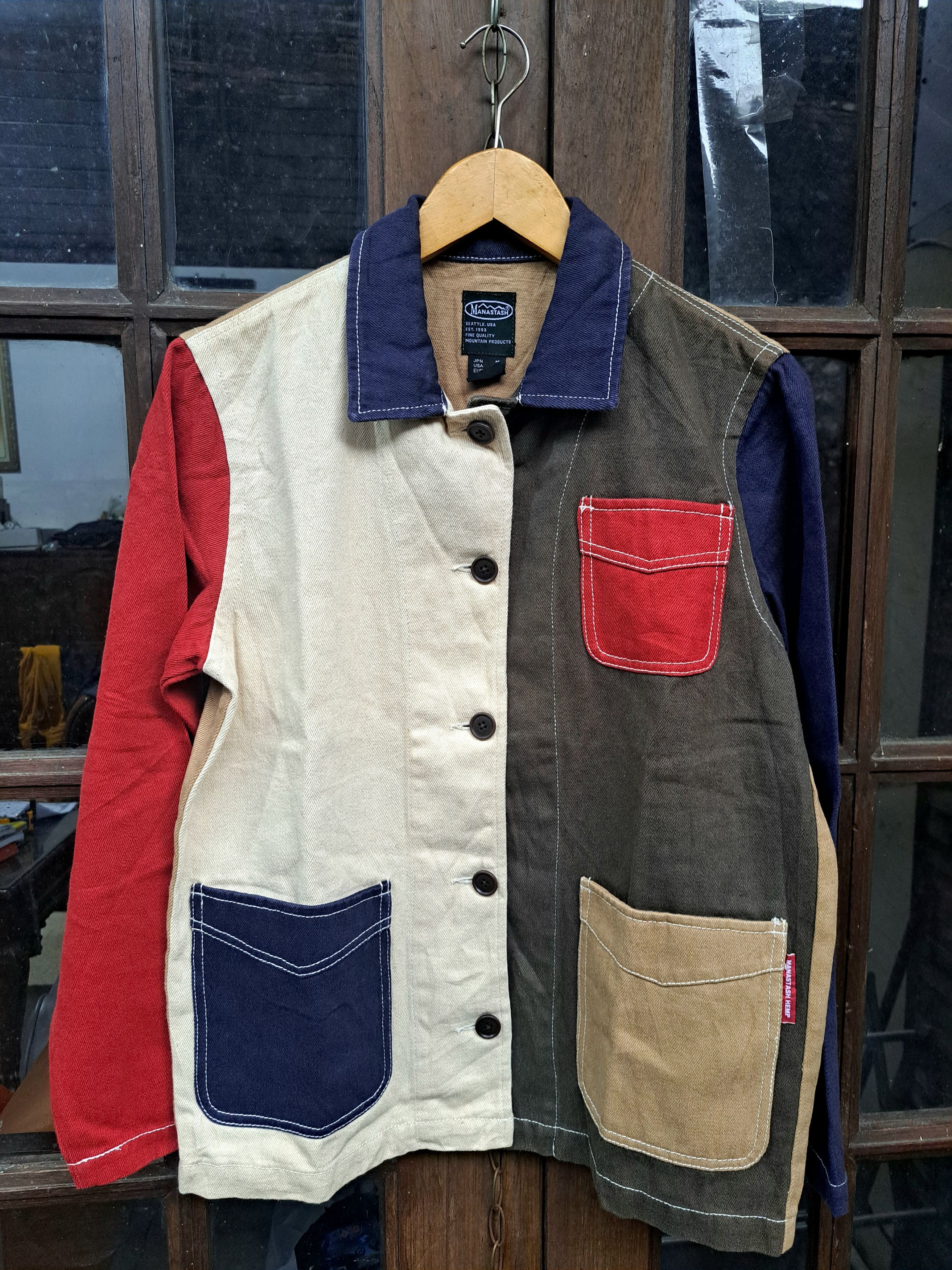 Japanese Brand Manastash Hemp Chore Jacket Colorblock Mens Small USA Size US S / EU 44-46 / 1 - 3 Thumbnail