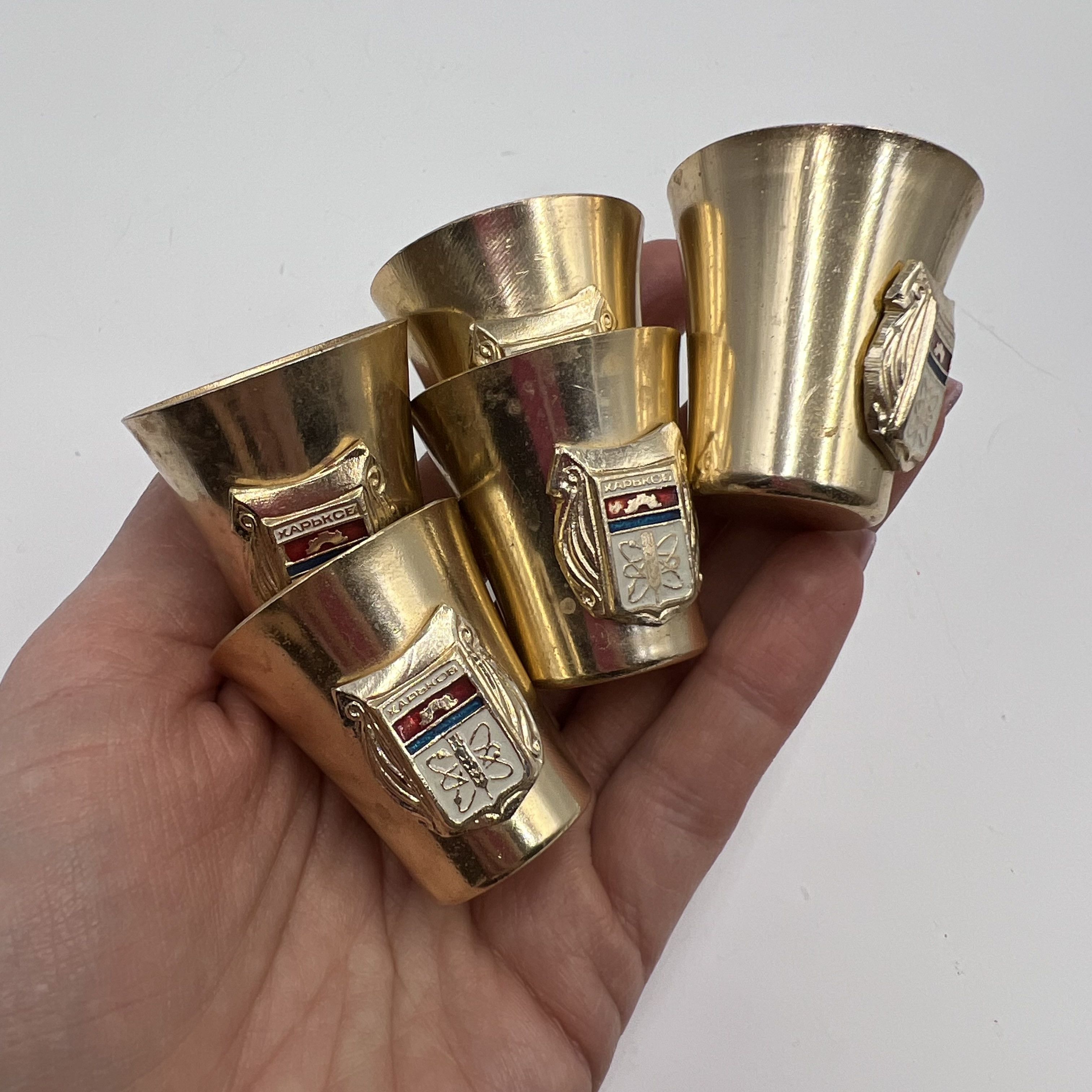 Vintage Vintage Soviet Mini Cups Glass 5 Stacks USSR Kharkov Size ONE SIZE - 1 Thumbnail