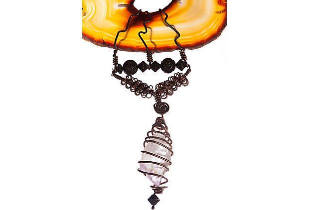 Handmade Abstract Handmade Agate Slab Necklace Size ONE SIZE - 3 Thumbnail