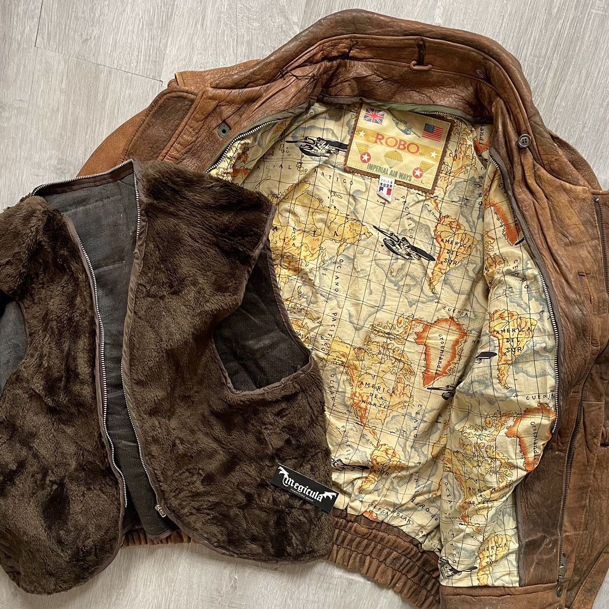 Other Robo 1941 Vintage Bomber Pilot Genuine Leather Jacket Size US XL / EU 56 / 4 - 4 Thumbnail
