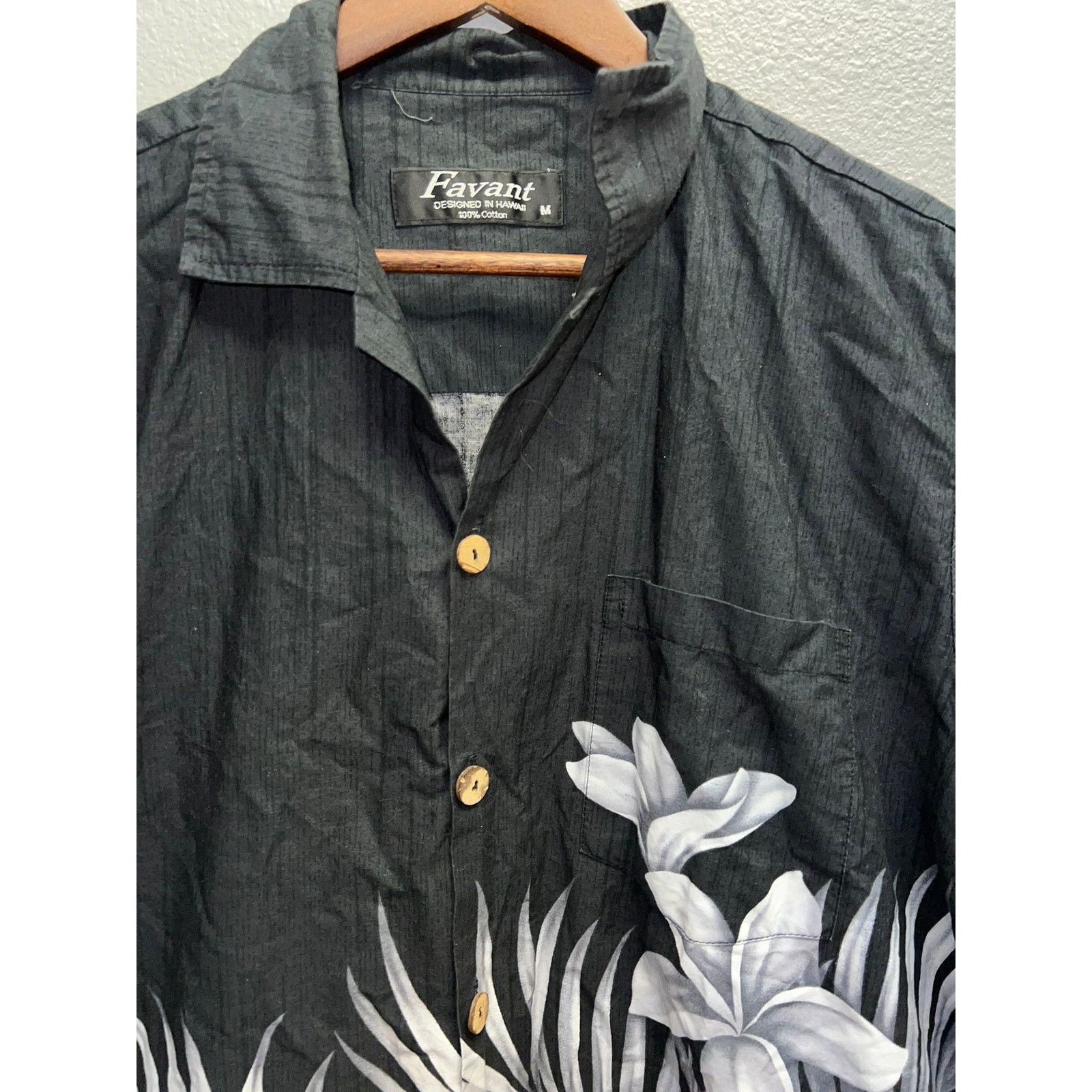 Other Favant Hawaiian Shirt Hawaii Button Down Black White Top Tee Size US M / EU 48-50 / 2 - 5 Thumbnail