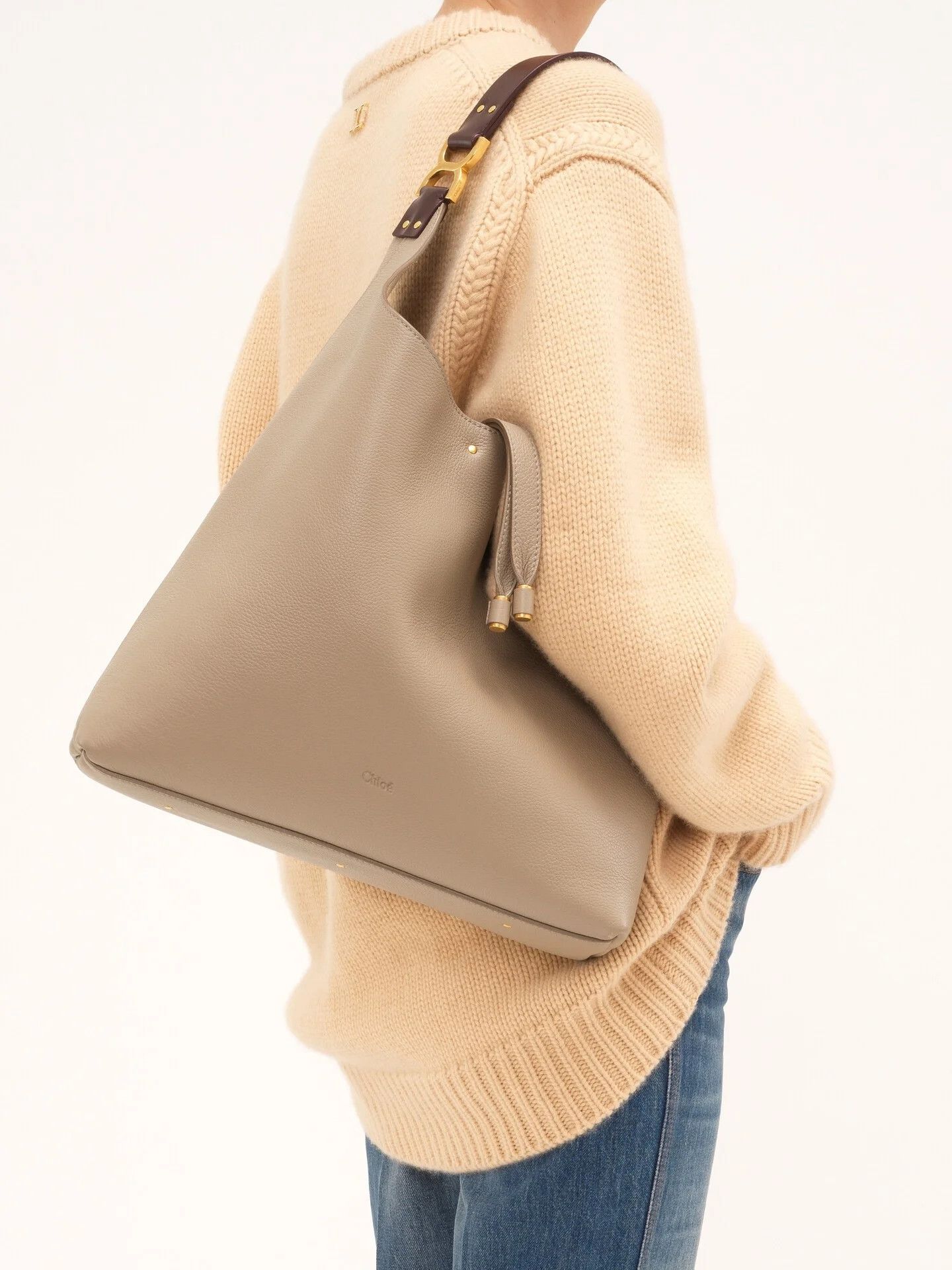 Chloe o1loc1c10226 Size: OS / Marcie Medium Hobo Bag in Motty Grey Size ONE SIZE - 2 Thumbnail