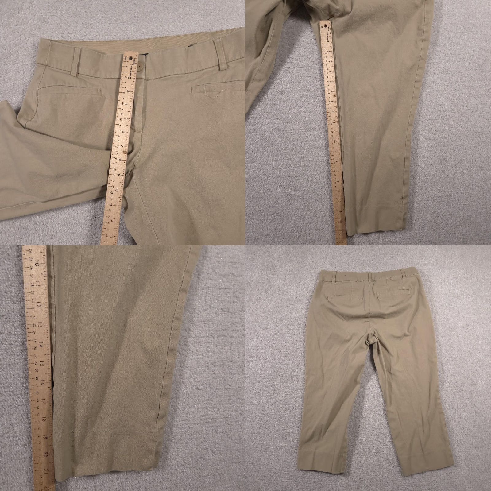 Vintage Lane Bryant Pants Womens 14 Khaki Beige Cropped Stretch Workwear Casual Theena Size 36" / US 14 / IT 50 - 8 Thumbnail
