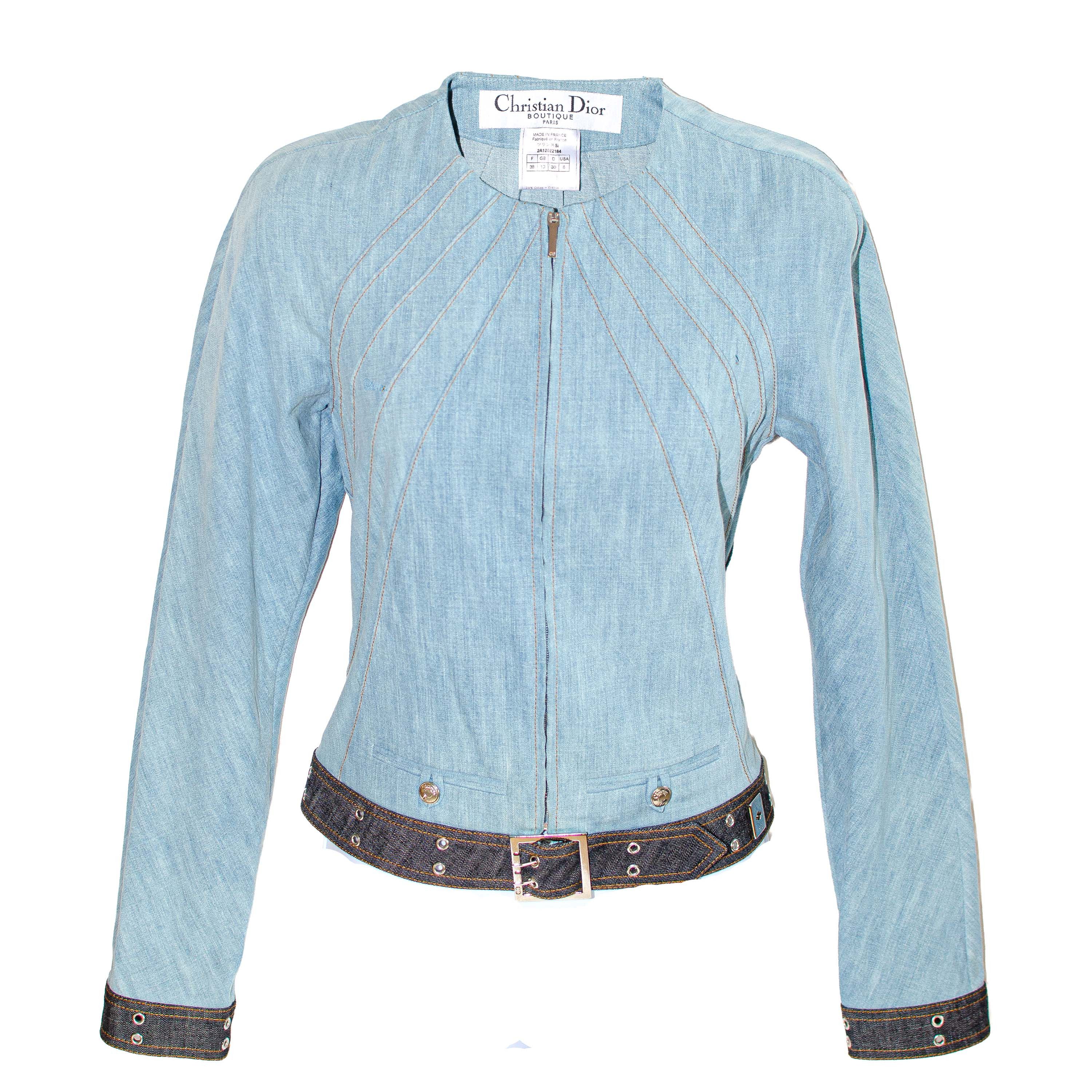 Dior Christian dior by Galliano Spring 2001 Denim Jacket Size S / US 4 / IT 40 - 1 Thumbnail