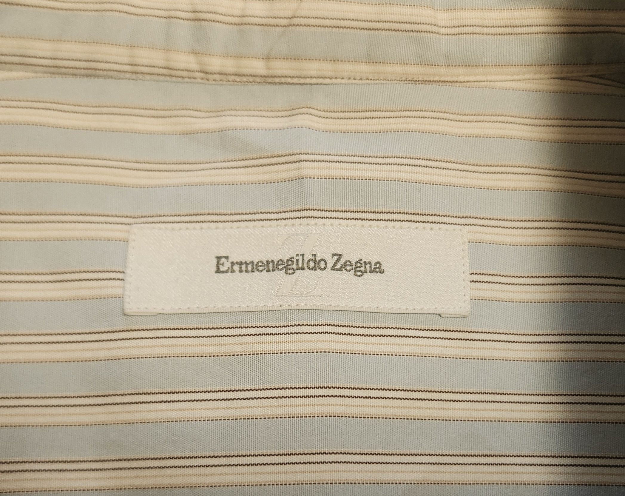 Ermenegildo Zegna Zegna men's striped shirt L cotton button front Size US L / EU 52-54 / 3 - 8 Thumbnail