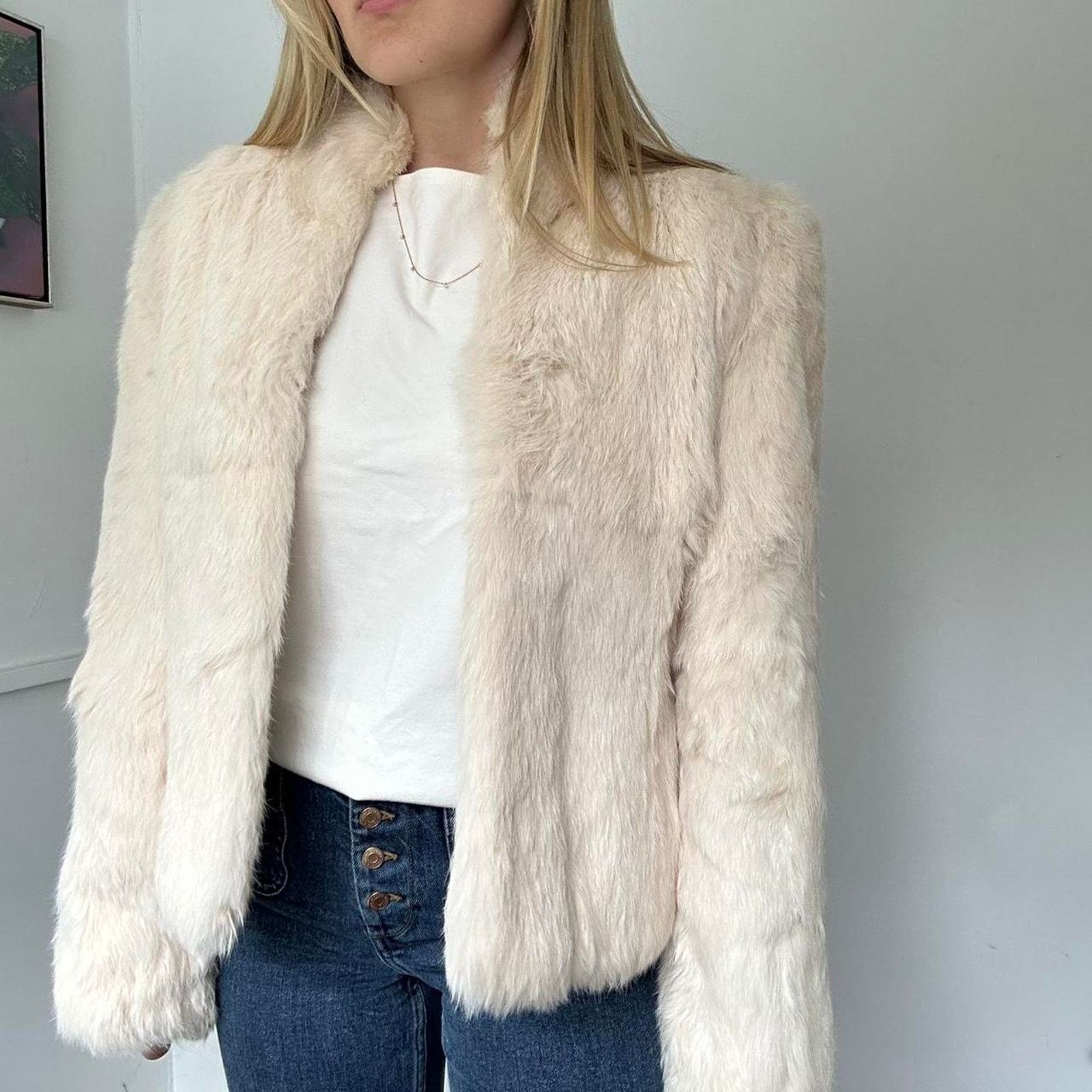 Other Vintage White Fur Coat (S) Size S / US 4 / IT 40 - 5 Thumbnail