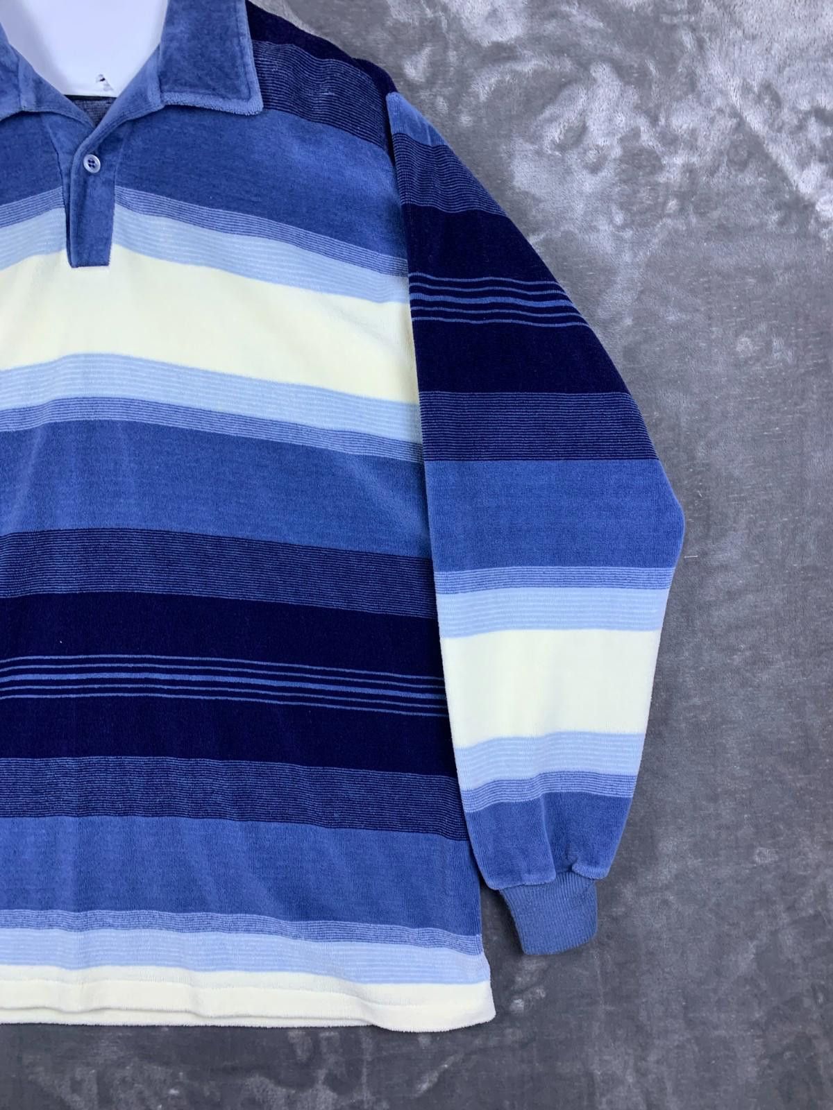 Carlos Campos Campus Velour LS Polo Shirt Striped Shirt LS Sz. L (277) Size US L / EU 52-54 / 3 - 4 Thumbnail