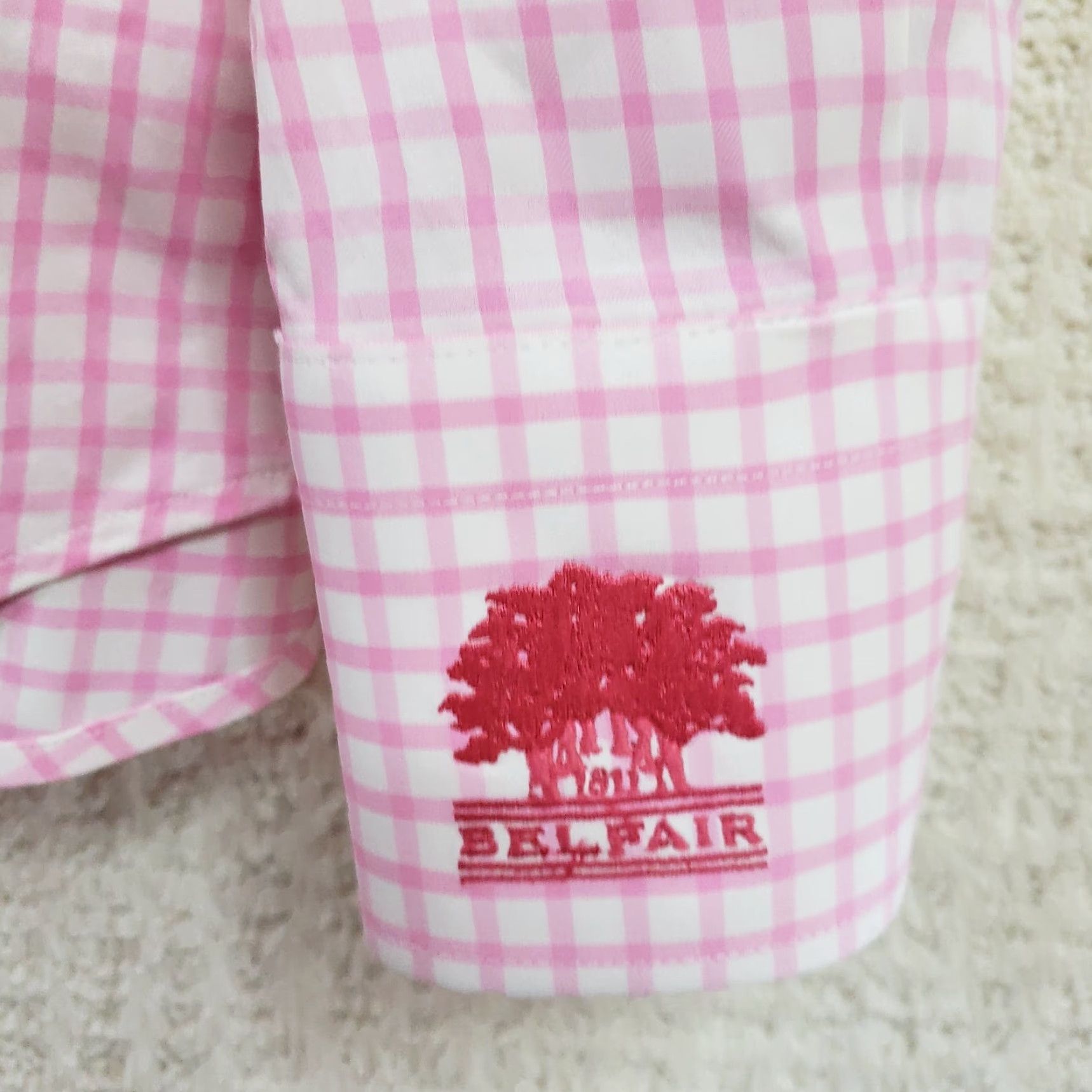 Peter Millar VINTAGE? No. Peter Millar Summer Comfort Pink Check Shirt XL Mens Long Sleeve Button-Up Dress Shirt Size 46R - 5 Thumbnail