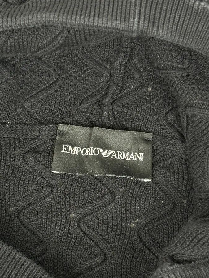 Emporio Armani AW2022 Emporio Armani Black Textured Hoodie Size US S / EU 44-46 / 1 - 7 Thumbnail