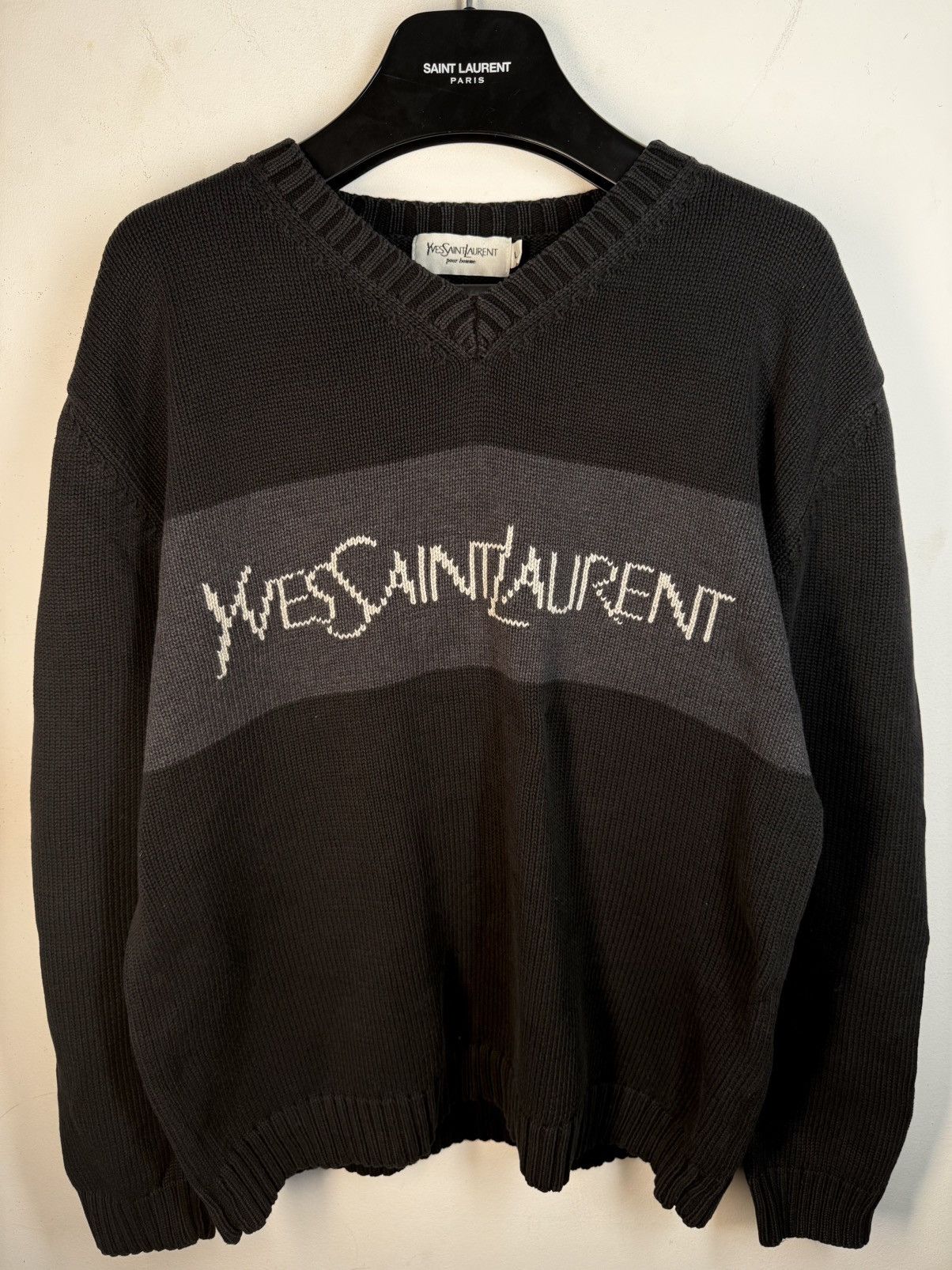 Yves Saint Laurent Black YSL Sweater Knit Yves Saint Laurent
