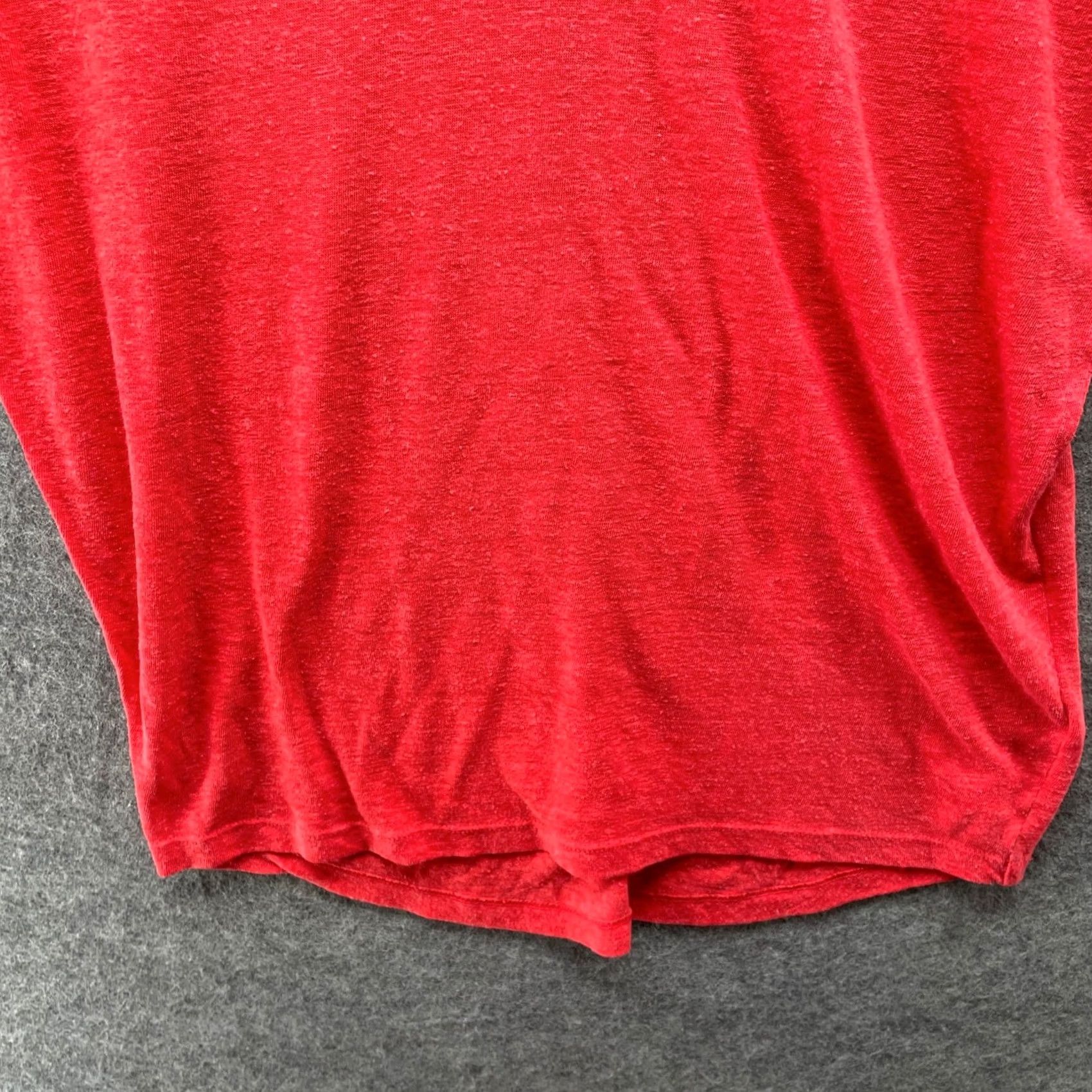 White House Black Market VINTAGE White House Black Market Linen Blend T-Shirt Womens S Red V-Neck Dolman Sleeve Size S / US 4 / IT 40 - 4 Thumbnail