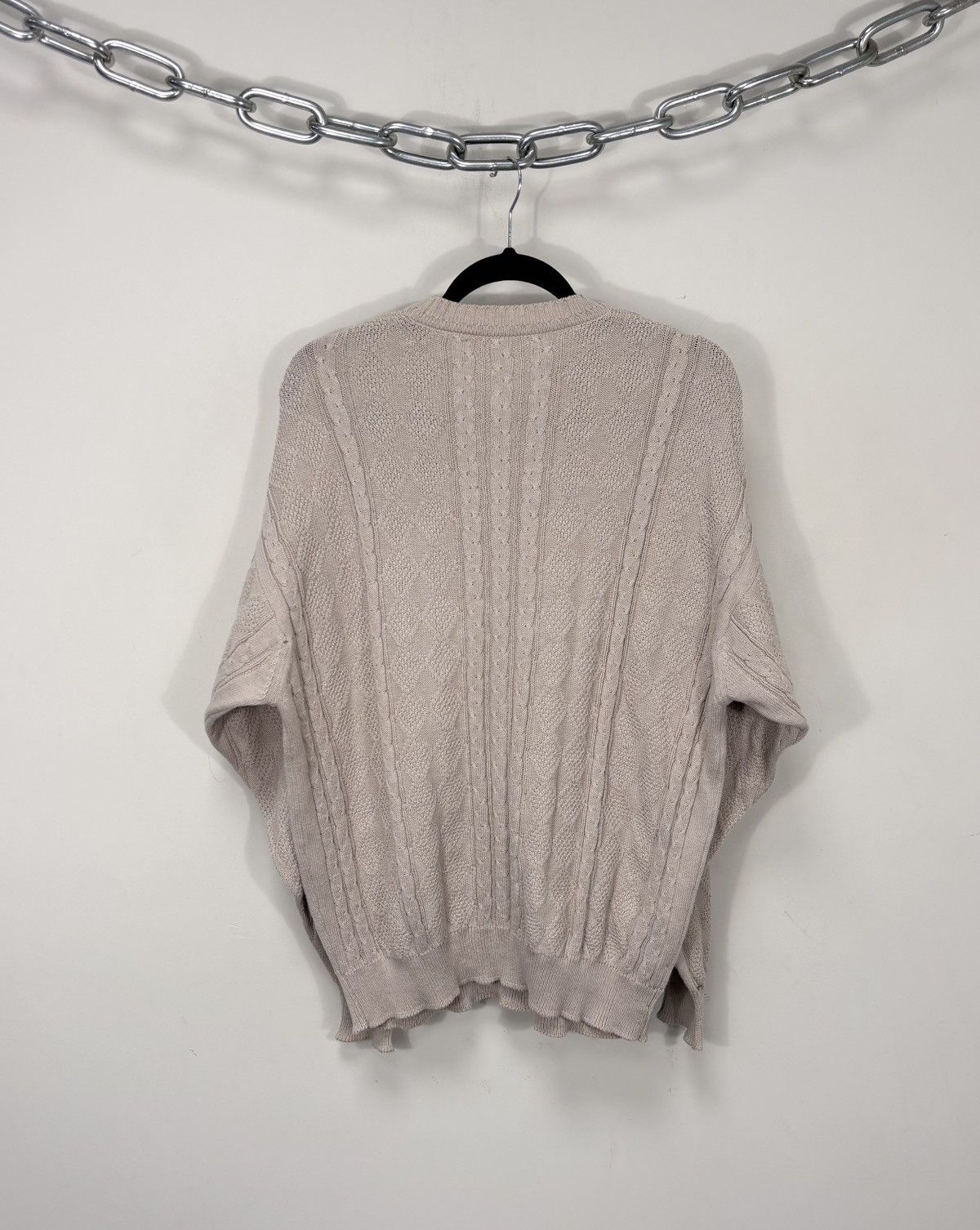 Pringle Of Scotland Vintage Pringle Of Scotland Beige Cable Knit Cotton Sweater Size US M / EU 48-50 / 2 - 14 Thumbnail