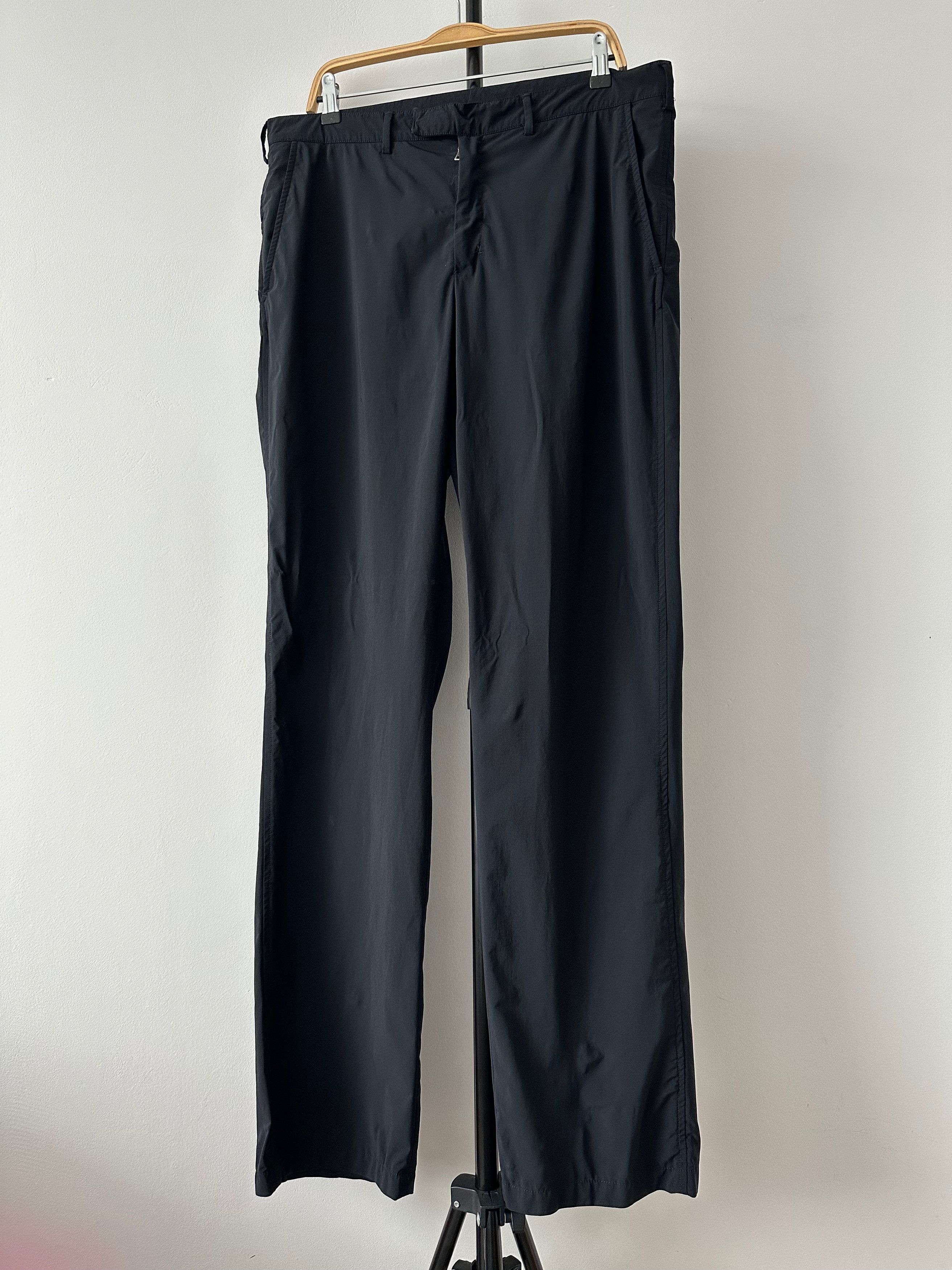 Prada black stretch elastic stretch trousers pants