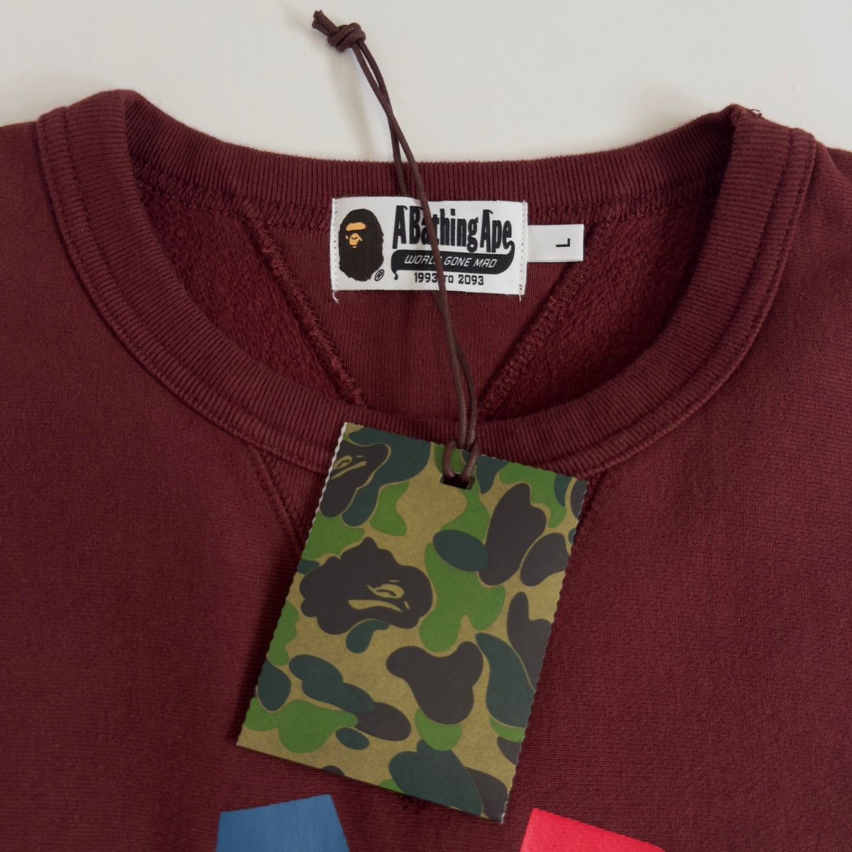 Bape Bape Bapesta Crewneck Burgundy 2022 Size US L / EU 52-54 / 3 - 6 Thumbnail