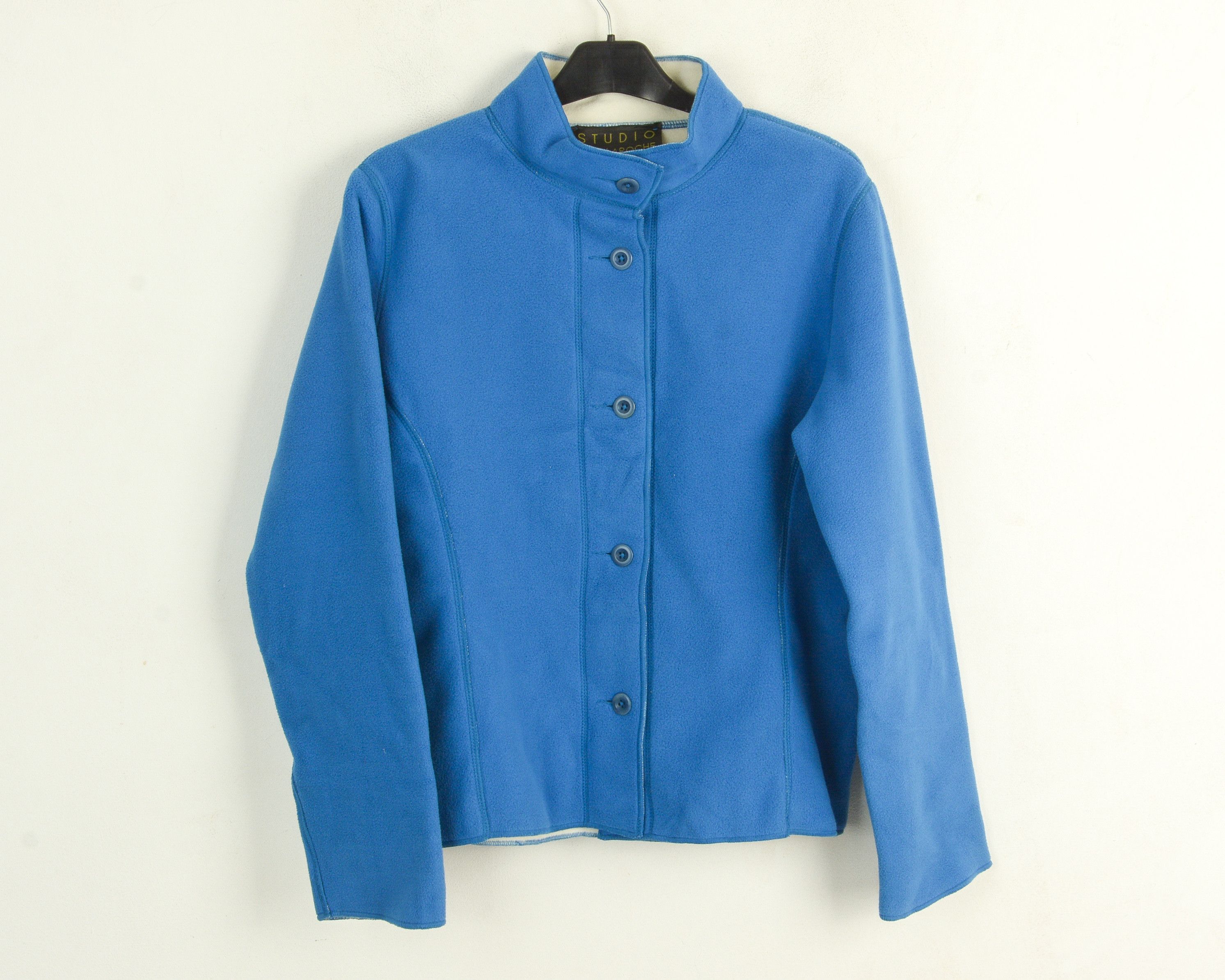 Guy Laroche Womens M Fleece Blue Jacket Cardigan Buttoned Top Outerwear Size M / US 6-8 / IT 42-44 - 1 Thumbnail