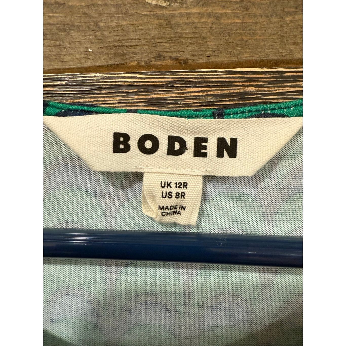 Boden Boden Thea Long Sleeve Midi Dress green blue navy geometric print size 8R Size M / US 6-8 / IT 42-44 - 4 Thumbnail