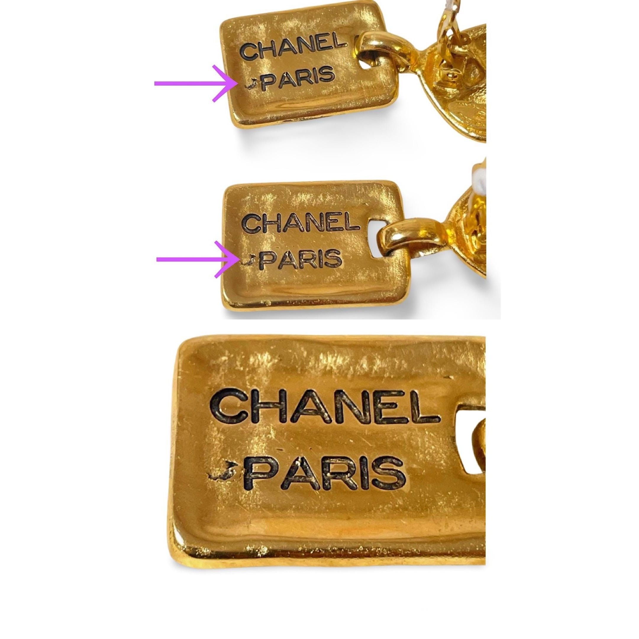 Chanel Vintage CHANEL matelasse and logo plate dangle earrings Size ONE SIZE - 3 Thumbnail