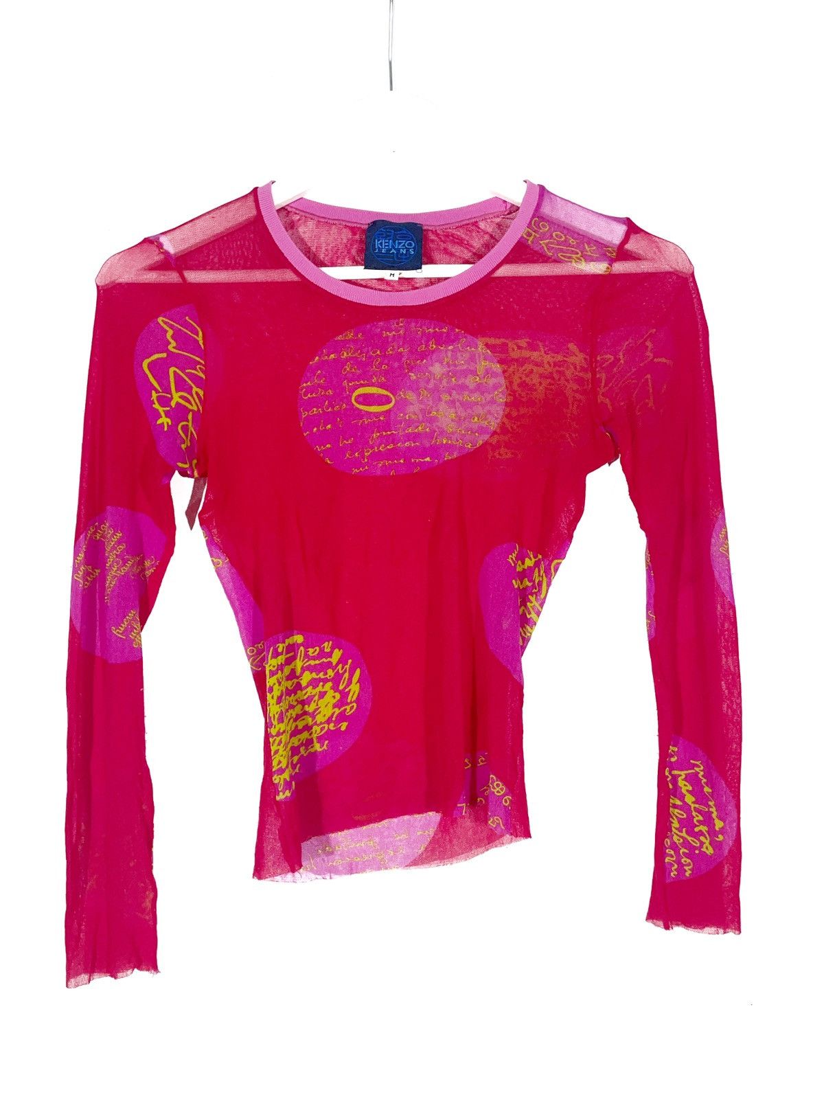 Kenzo × Vintage Kenzo Women Long Sleeve Translucent Vintage Pink Glamour 90s Size M / US 6-8 / IT 42-44 - 1 Thumbnail