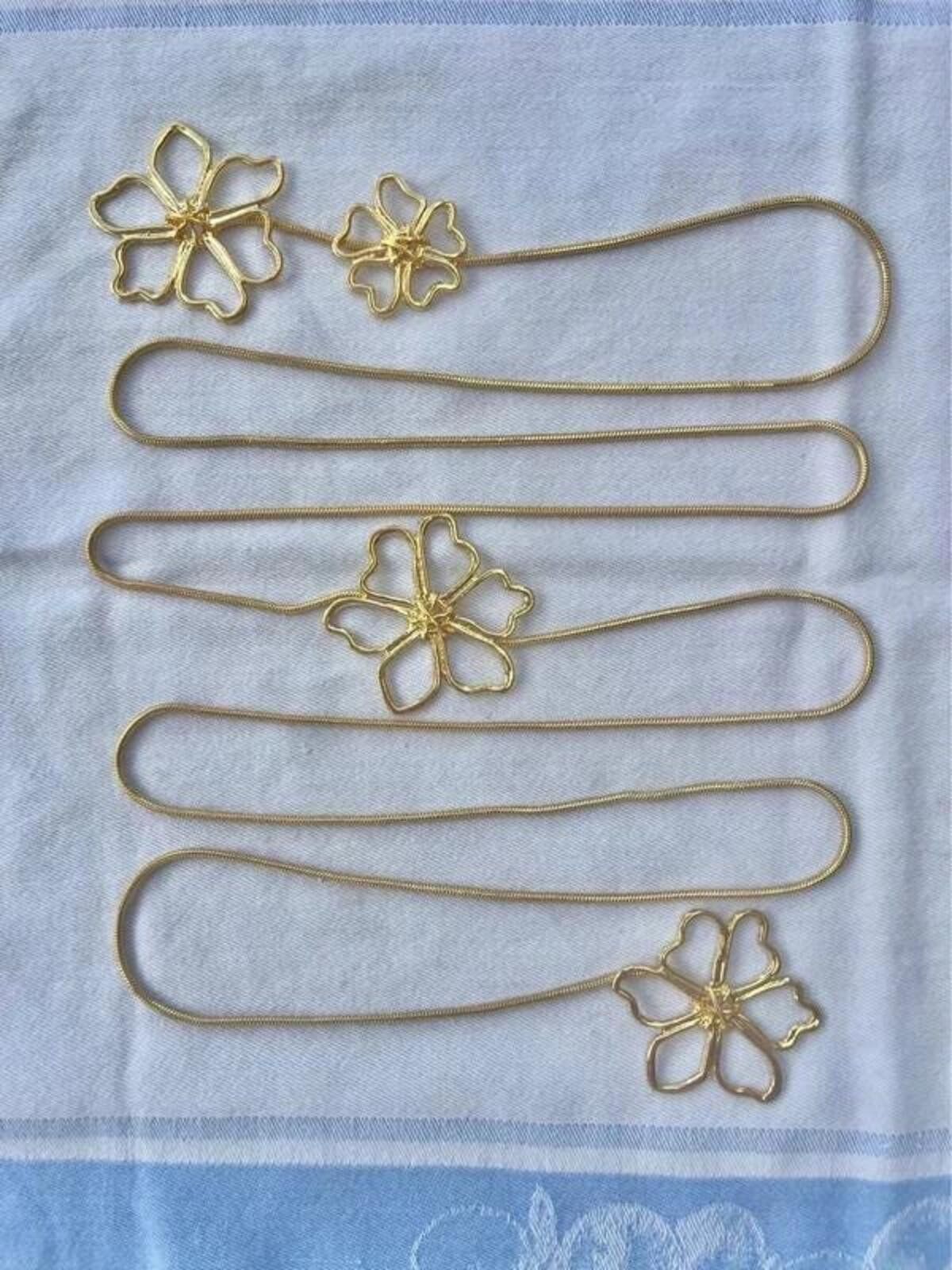Other Gold plated floral wraparound long flower necklace Size ONE SIZE - 3 Thumbnail